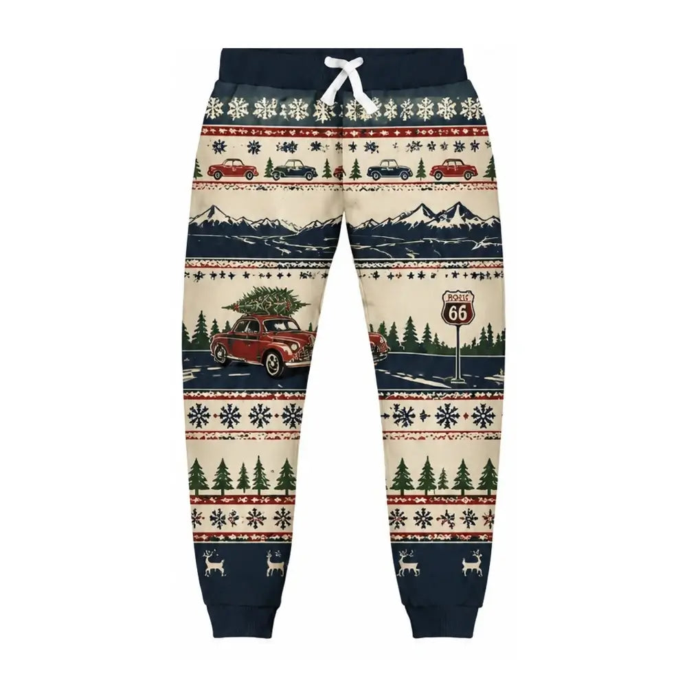 American Road Trip Ugly Quarter Zip Sweatshirt & Sweatpant Set - THREADPARTY