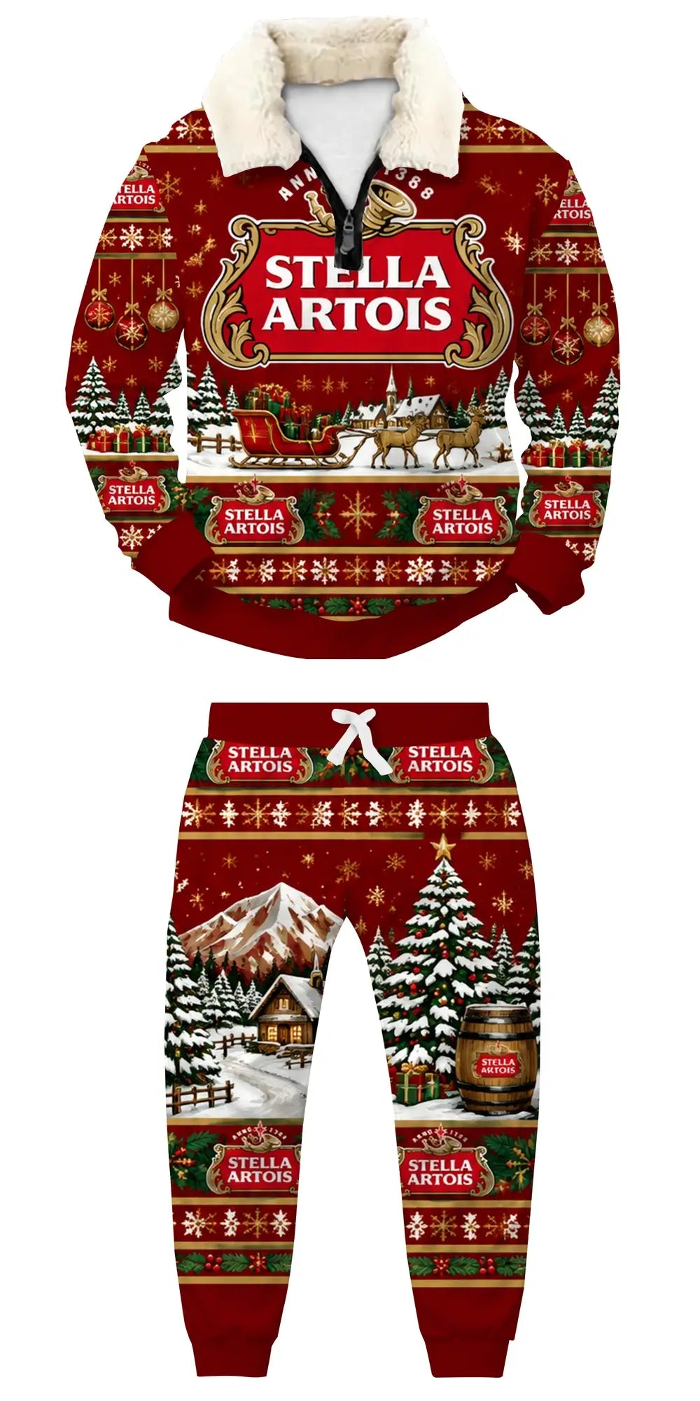 Belgian Ugly Quarter Zip Sweatshirt & Sweatpant Set - THREADPARTY