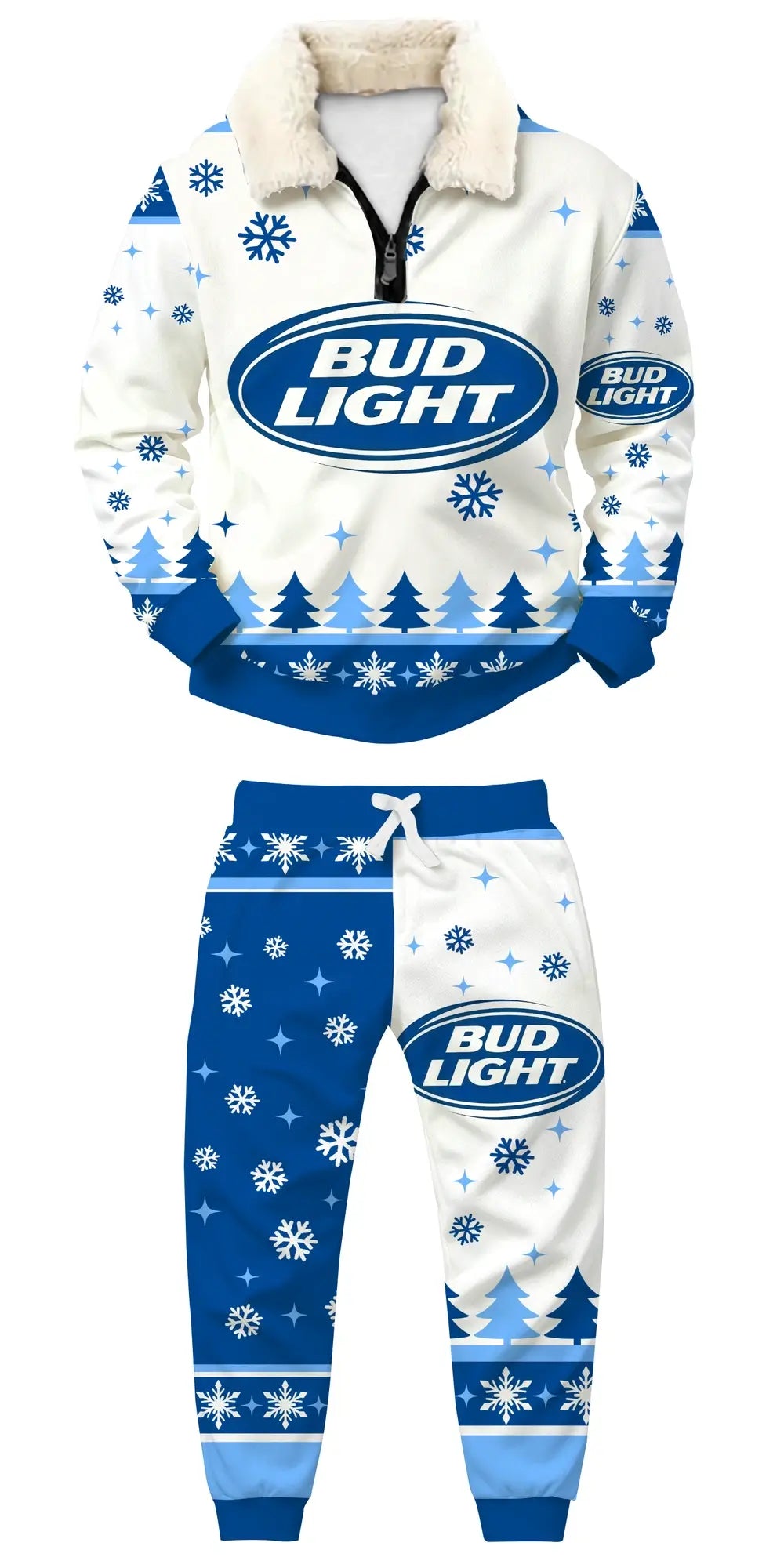 Blue Brew Ugly Quarter Zip Sweatshirt & Sweatpant Set - THREADPARTY