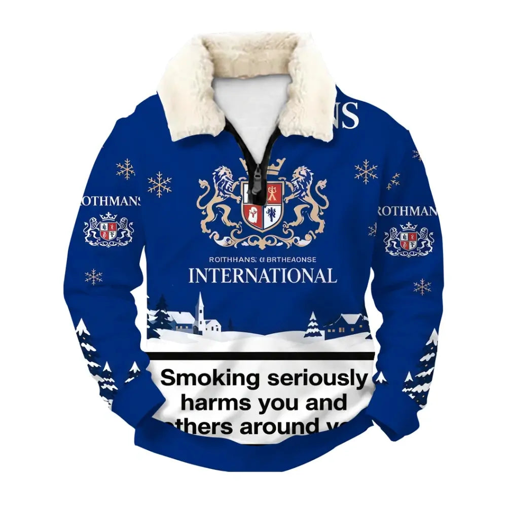Blue Smoke Ugly Quarter Zip Sweatshirt & Sweatpant Set - THREADPARTY