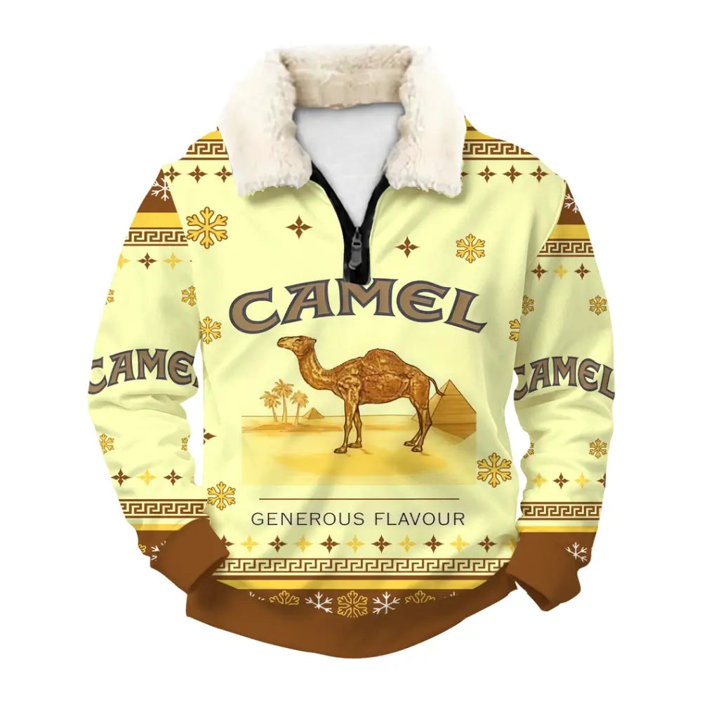Camel Christmas Ugly Quarter Zip Sweatshirt & Sweatpant Set - THREADPARTY