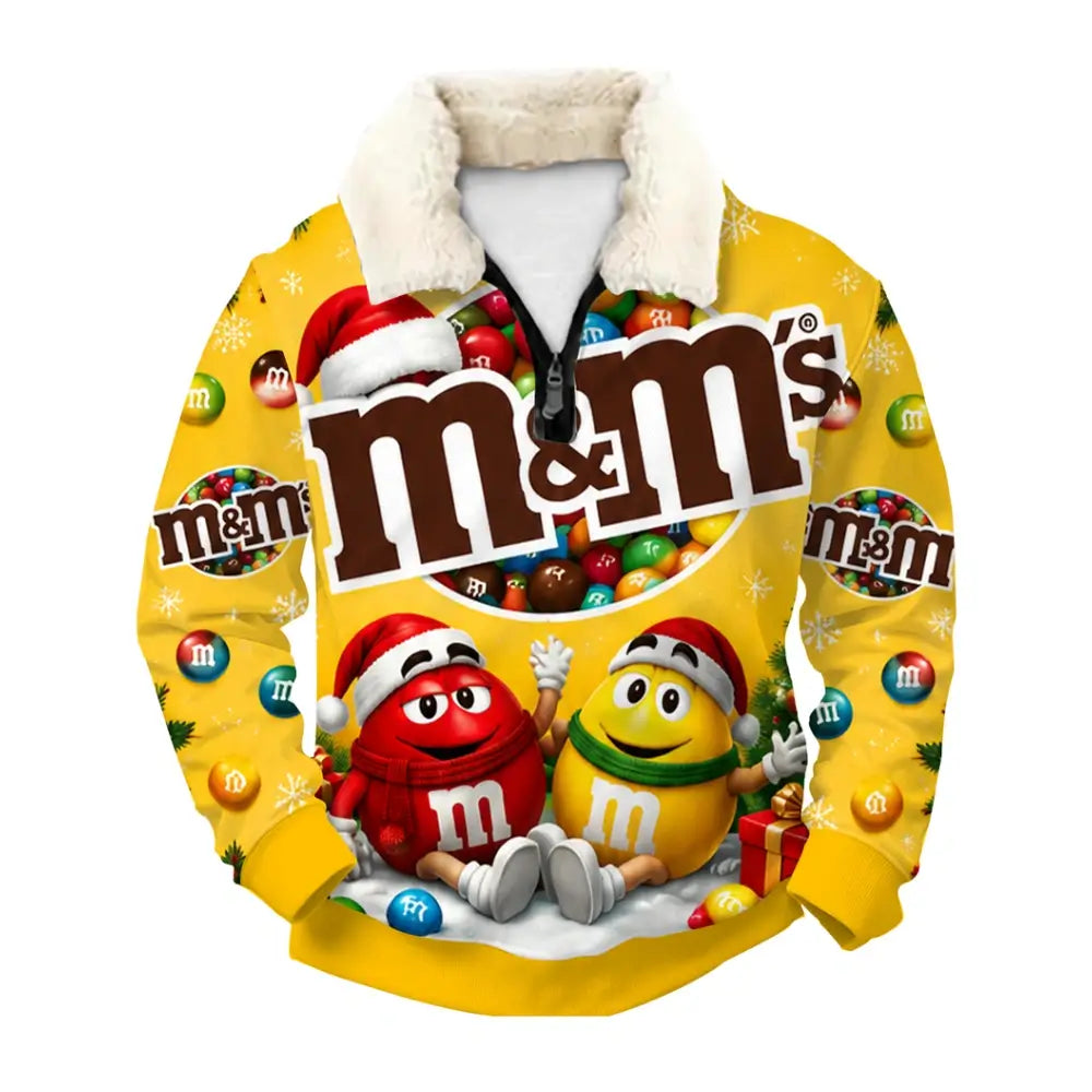 Candy Christmas Ugly Quarter Zip Sweatshirt & Sweatpant Set - THREADPARTY
