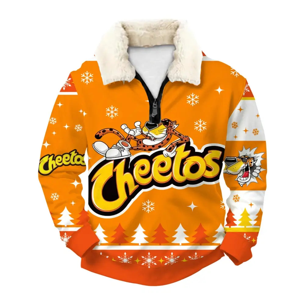Cheesy Christmas Ugly Quarter Zip Sweatshirt & Sweatpant Set - THREADPARTY