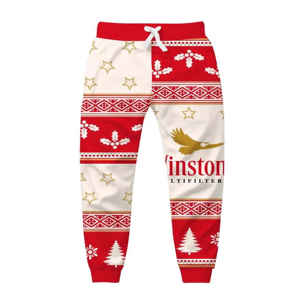 Classic Red Tradition Ugly Quarter Zip Sweatshirt & Sweatpant Set - THREADPARTY