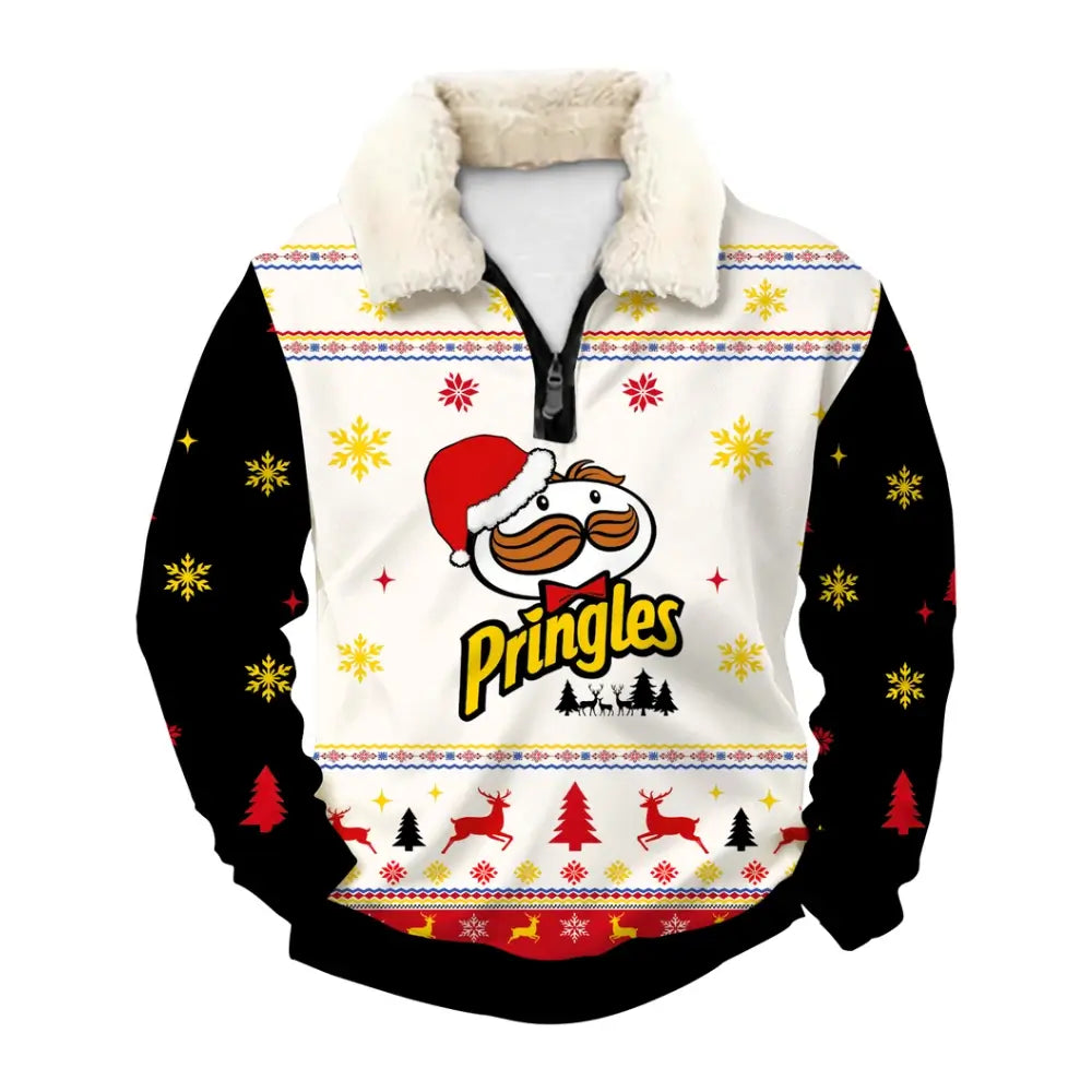 Colorful Holiday Party Ugly Quarter Zip Sweatshirt & Sweatpant Set - THREADPARTY