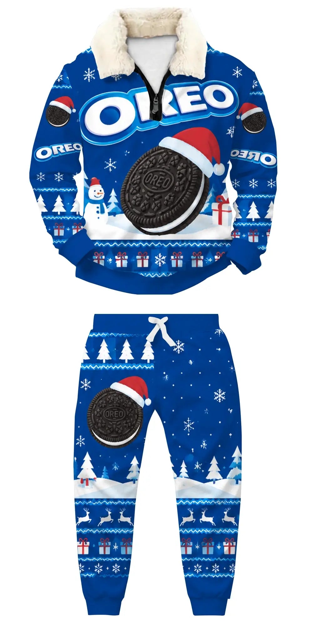 Cookie Winter Ugly Quarter Zip Sweatshirt & Sweatpant Set - THREADPARTY