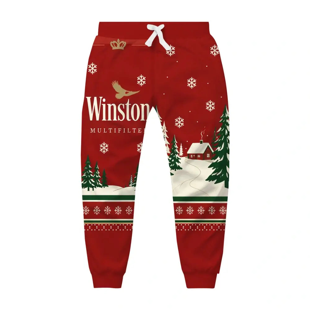 Crimson Smoke Ugly Quarter Zip Sweatshirt & Sweatpant Set - THREADPARTY