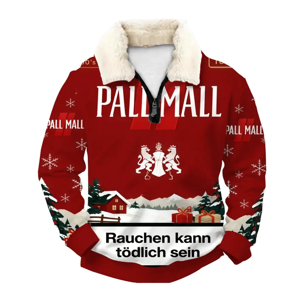 Crimson Ugly Quarter Zip Sweatshirt & Sweatpant Set - THREADPARTY