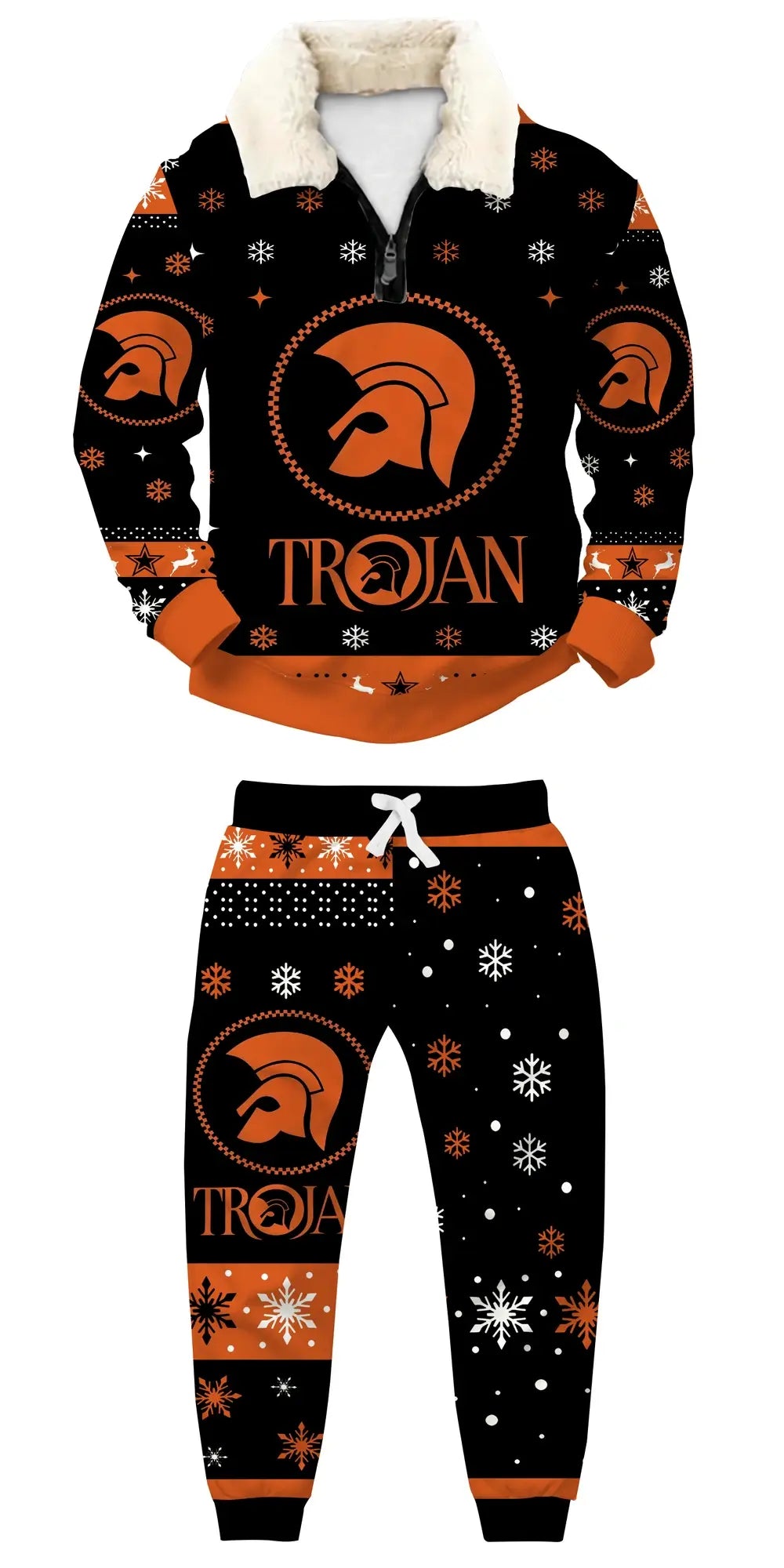 Dark Ember Ugly Quarter Zip Sweatshirt & Sweatpant Set - THREADPARTY