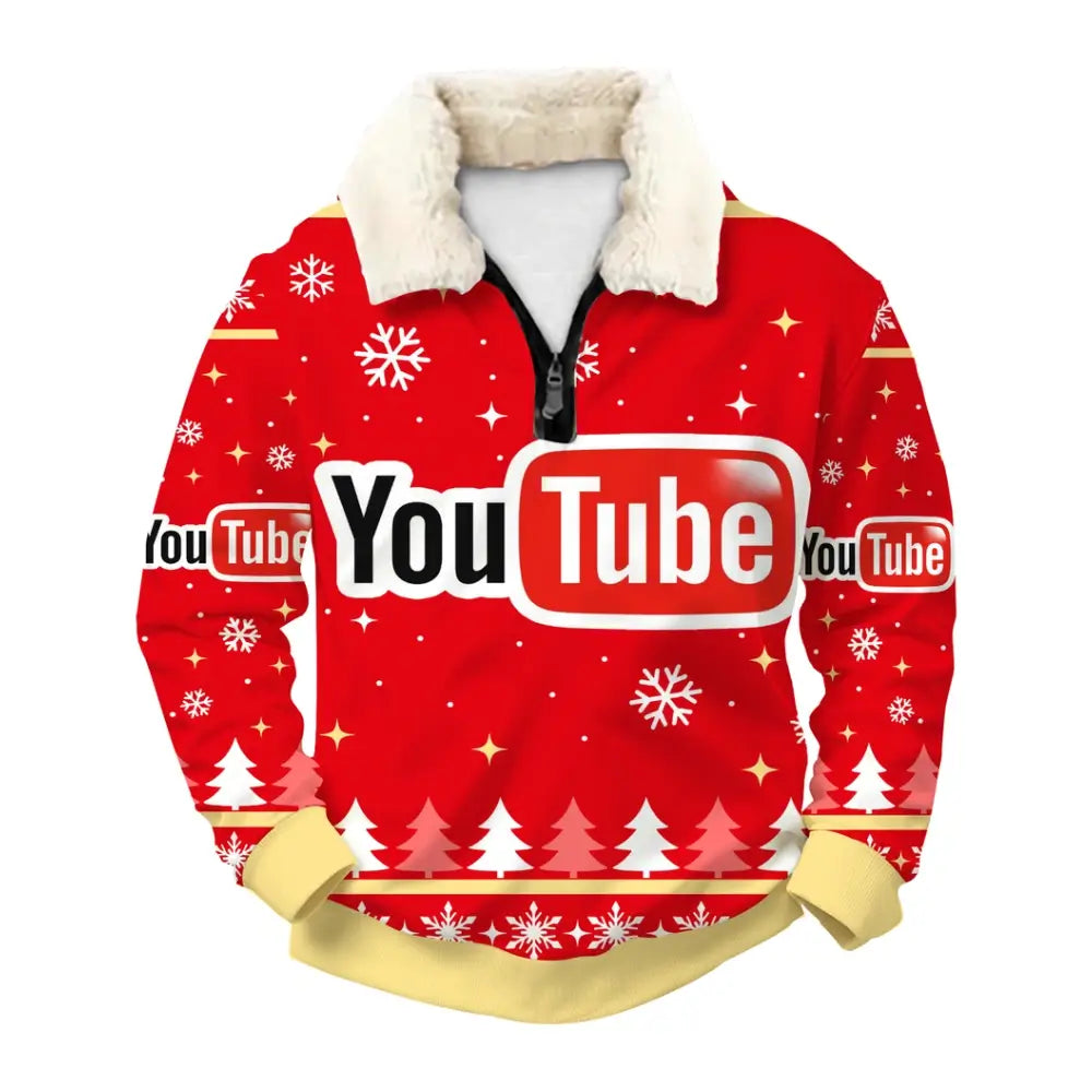 Digital Christmas Ugly Quarter Zip Sweatshirt & Sweatpant Set - THREADPARTY