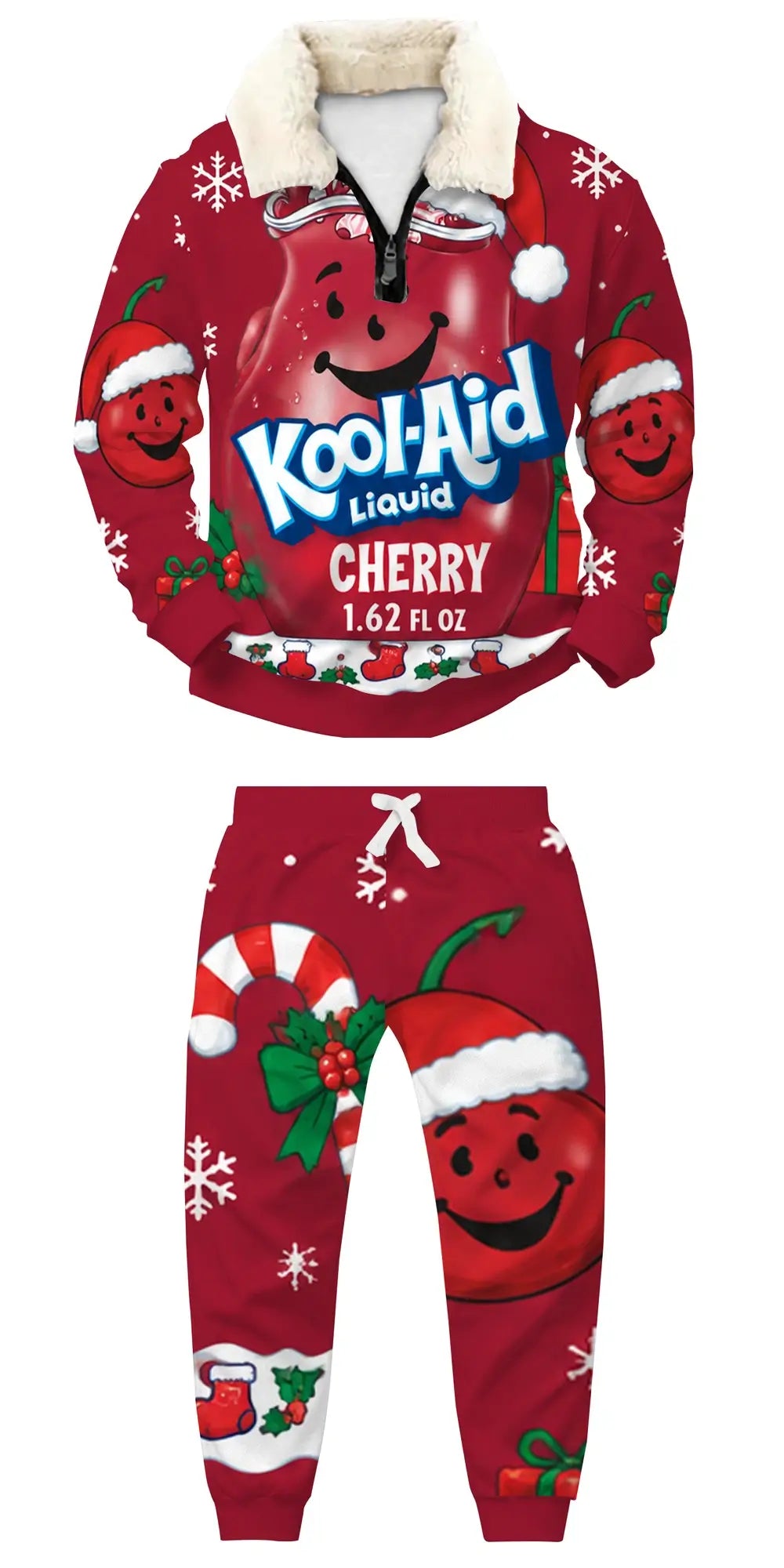 Electric Night Fever Ugly Quarter Zip Sweatshirt & Sweatpant Set - THREADPARTY