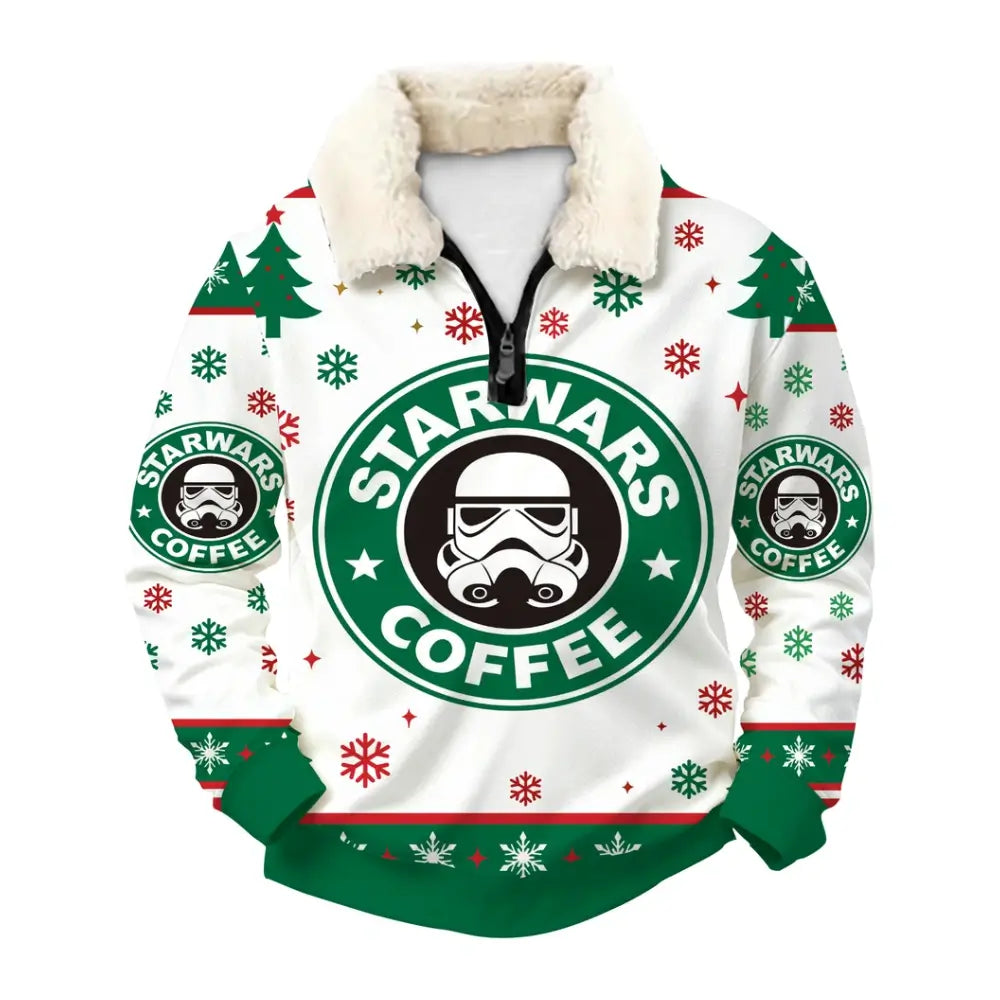 Emerald Coffee Ugly Quarter Zip Sweatshirt & Sweatpant Set - THREADPARTY