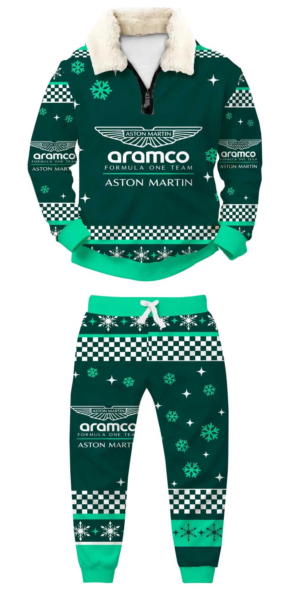 Emerald Racing Ugly Quarter Zip Sweatshirt & Sweatpant Set - THREADPARTY