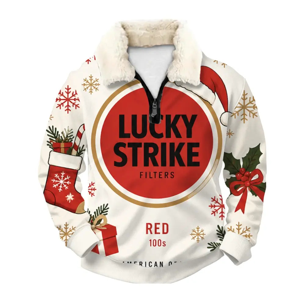 Festive Weekend MadnessUgly Quarter Zip Sweatshirt & Sweatpant Set - THREADPARTY