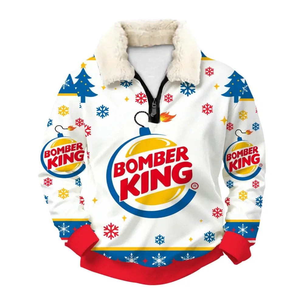 Frozen Feast Ugly Quarter Zip Sweatshirt & Sweatpant Set - THREADPARTY