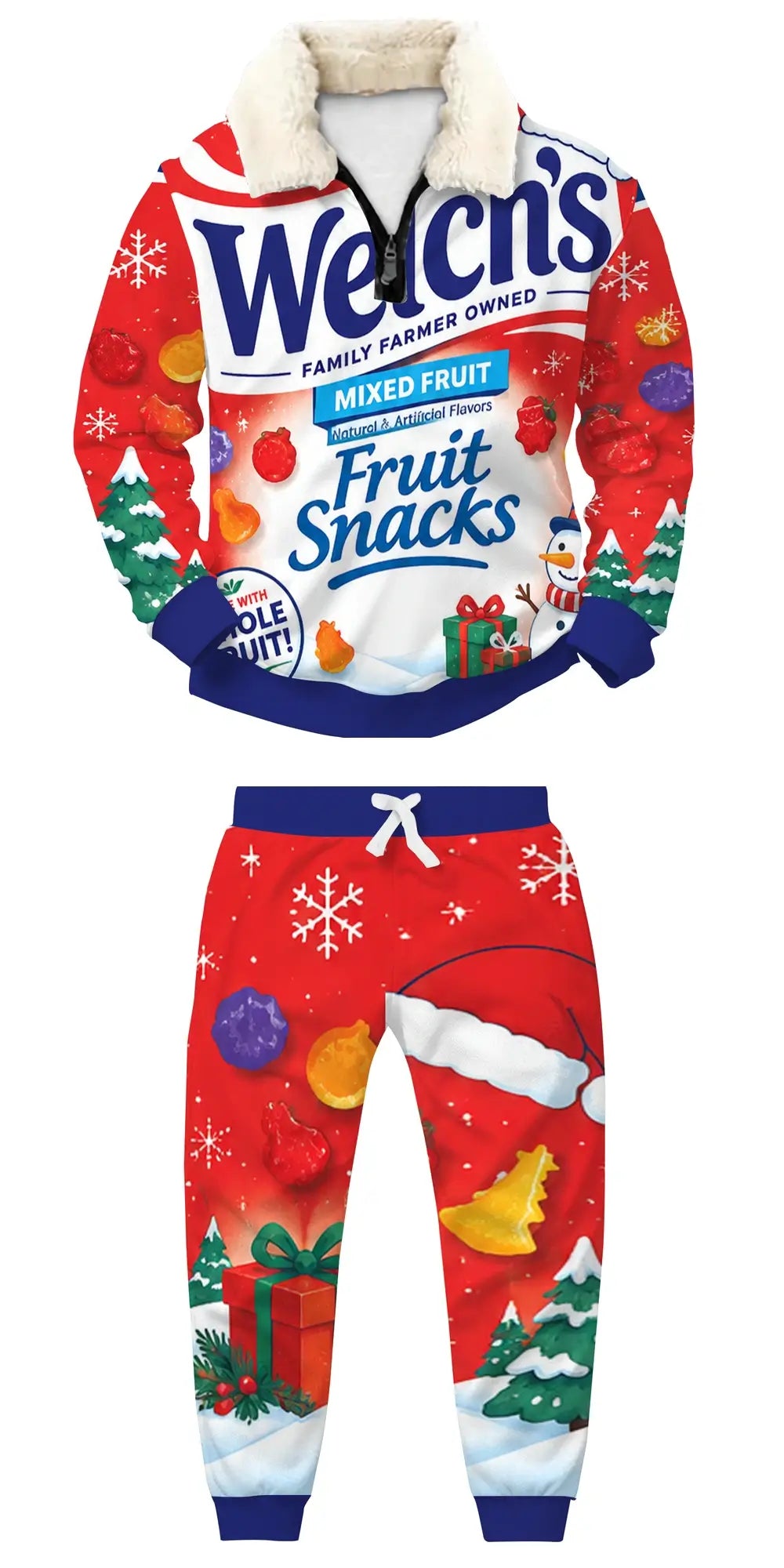 Funny Drunk Vibes Ugly Quarter Zip Sweatshirt & Sweatpant Set - THREADPARTY