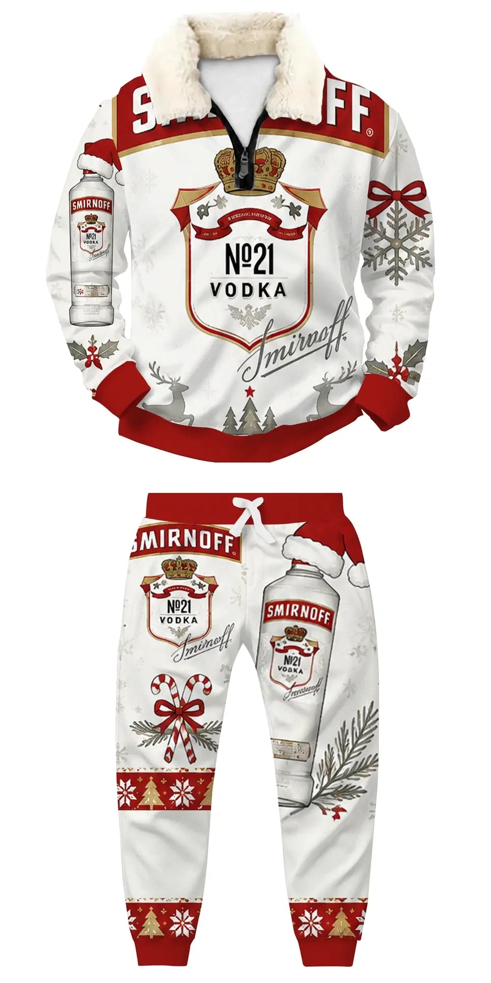 Goofy Party Uniform Ugly Quarter Zip Sweatshirt & Sweatpant Set - THREADPARTY