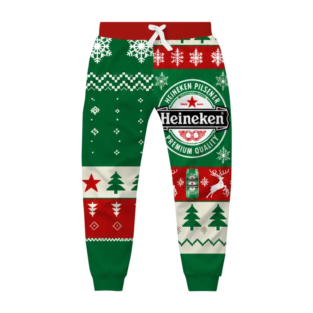 Green Brew Ugly Quarter Zip Sweatshirt & Sweatpant Set - THREADPARTY