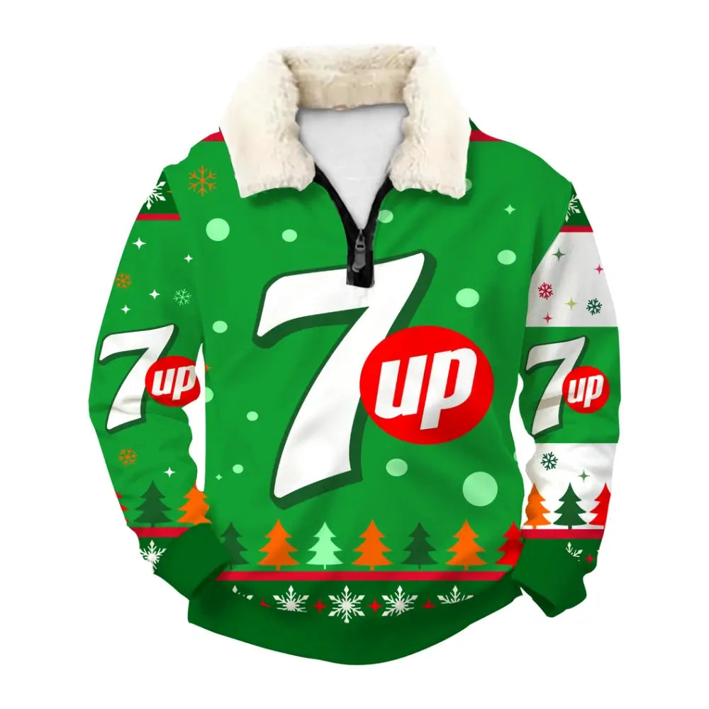Green Fizz Ugly Quarter Zip Sweatshirt & Sweatpant Set - THREADPARTY