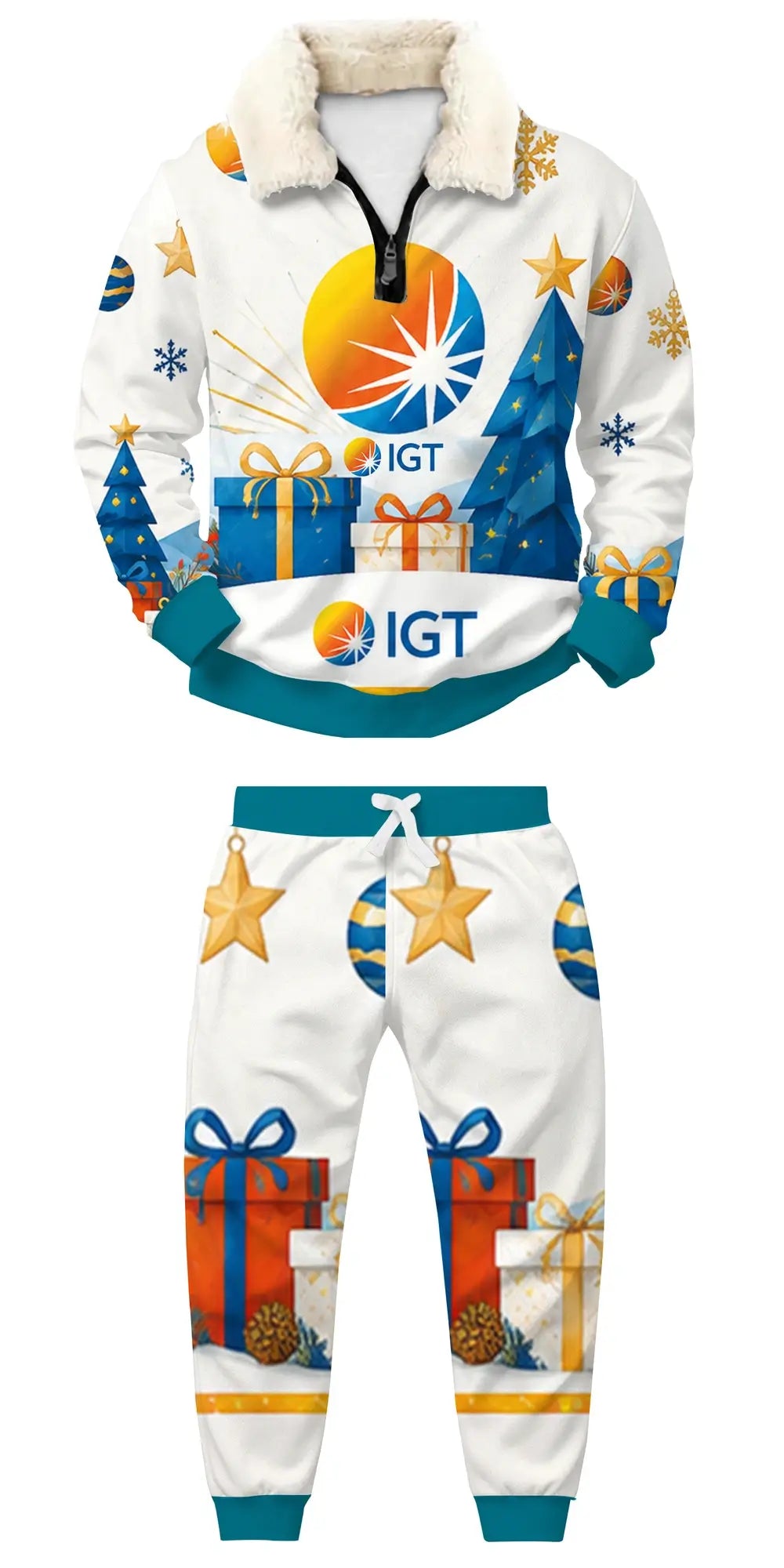 Happy Hour Society Ugly Quarter Zip Sweatshirt & Sweatpant Set - THREADPARTY