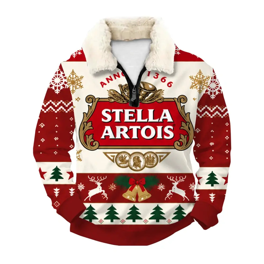 Holiday Brew Ugly Quarter Zip Sweatshirt & Sweatpant Set - THREADPARTY