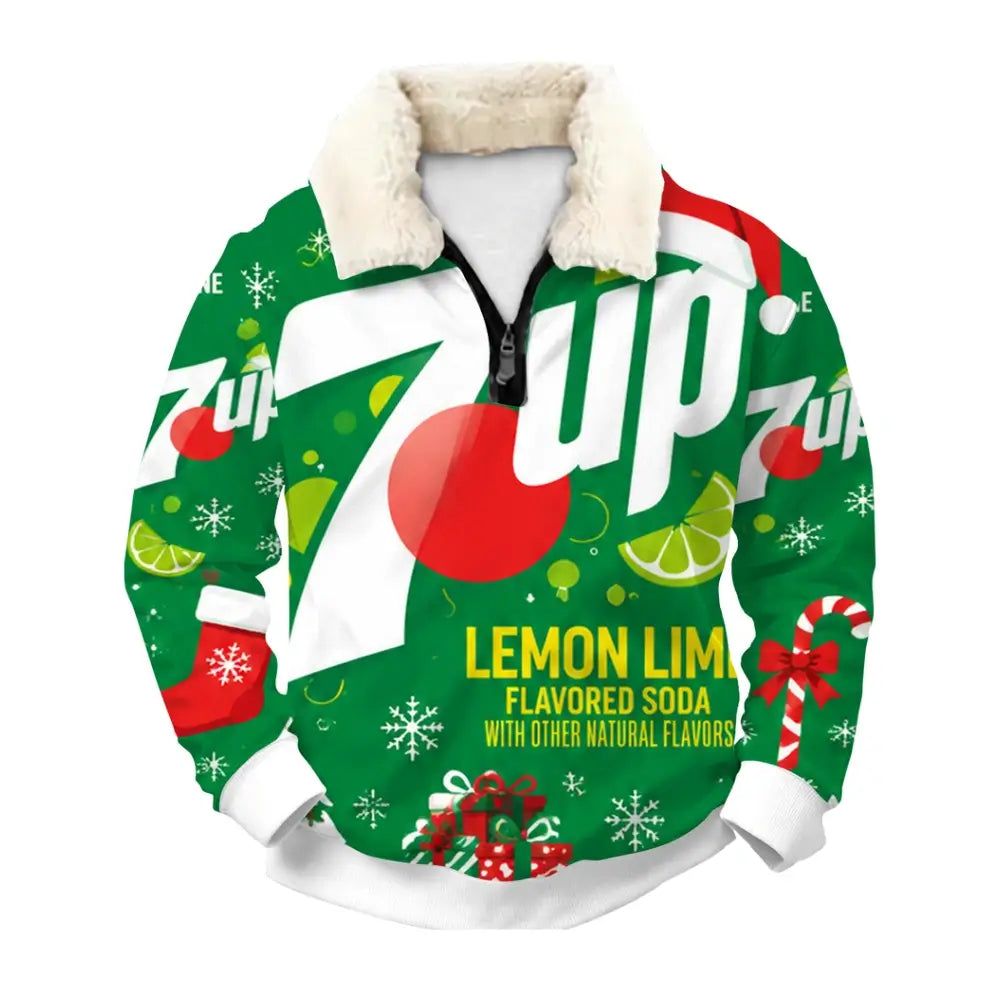 Holiday Party Season Ugly Quarter Zip Sweatshirt & Sweatpant Set - THREADPARTY