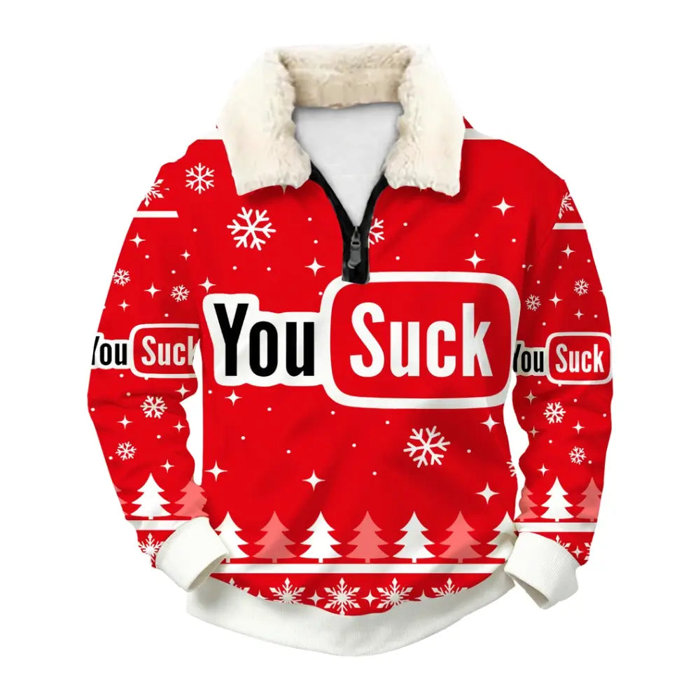 Holiday Roast Ugly Quarter Zip Sweatshirt & Sweatpant Set - THREADPARTY