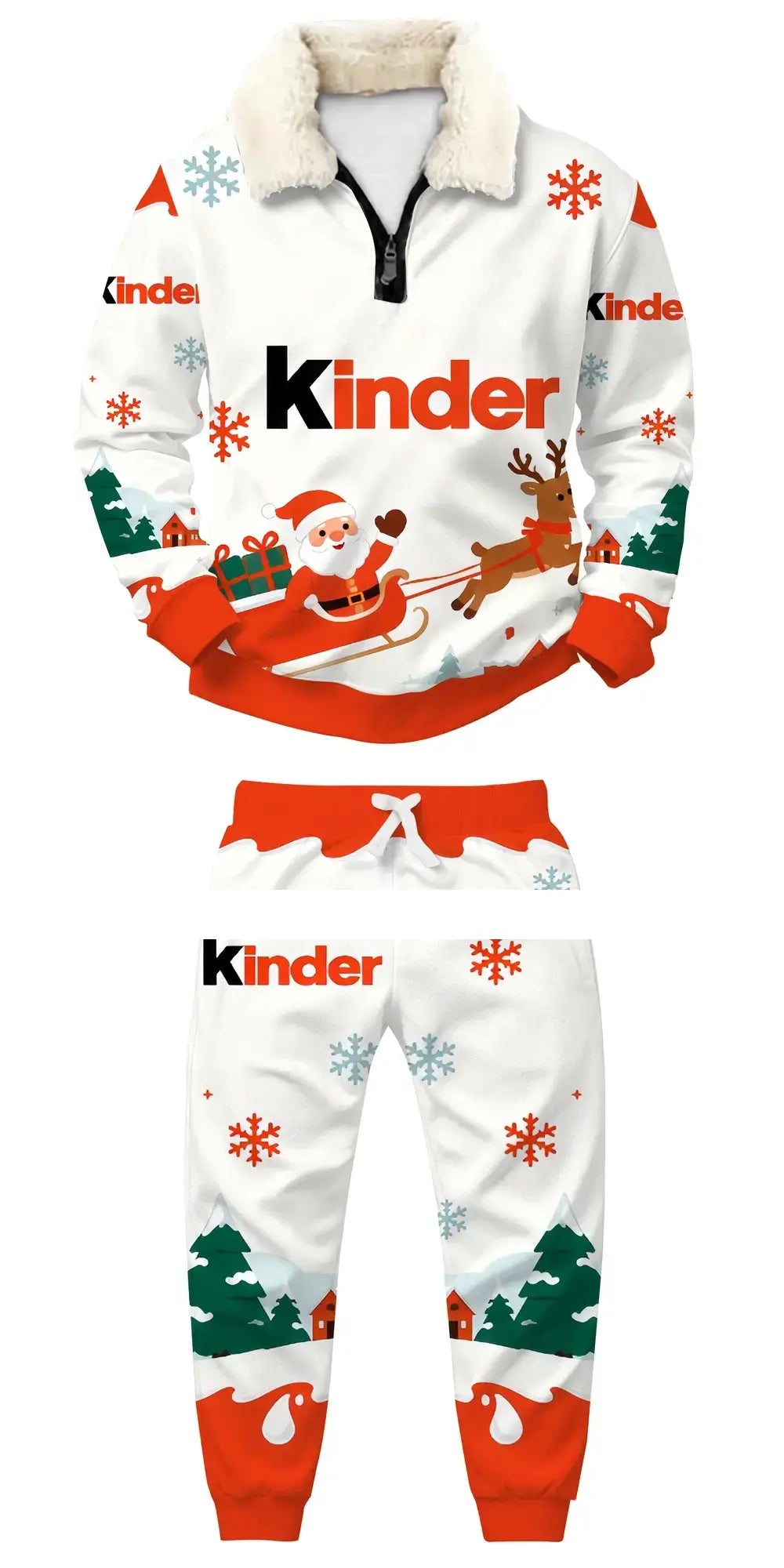 Holiday Treats Ugly Quarter Zip Sweatshirt & Sweatpant Set - THREADPARTY