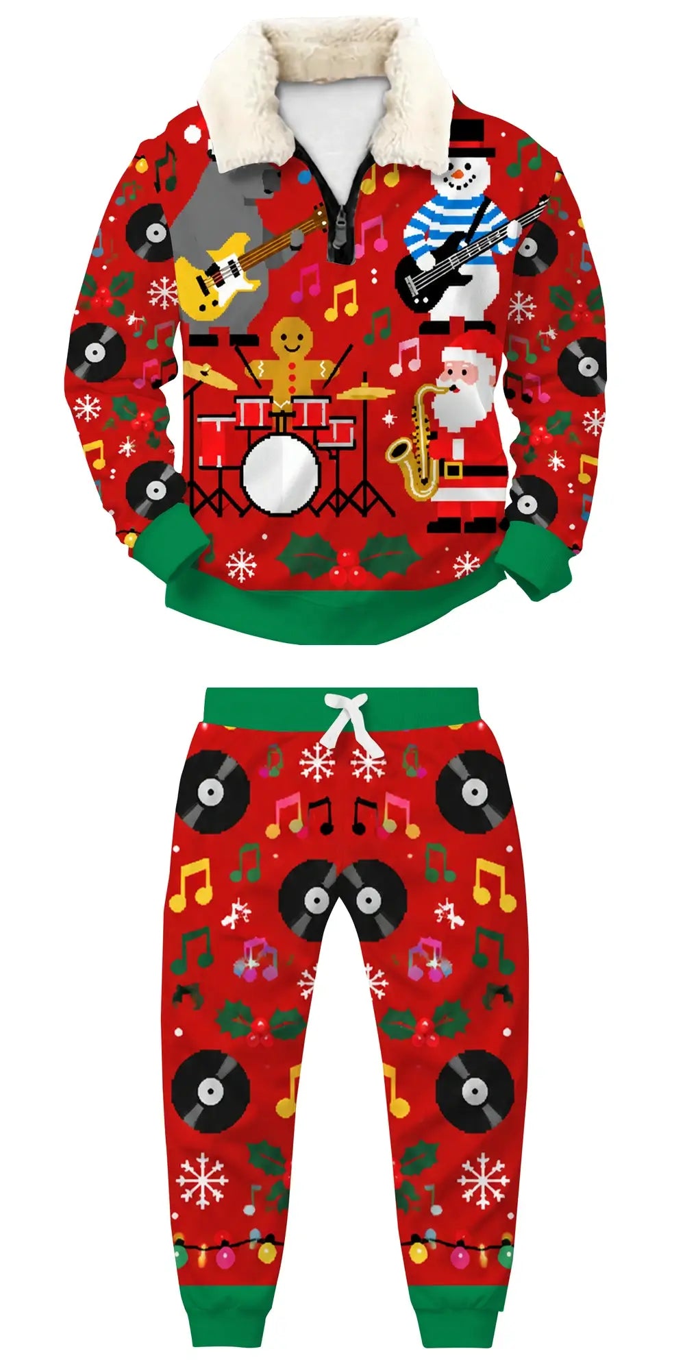 Jolly Beats Ugly Quarter Zip Sweatshirt & Sweatpant Set - THREADPARTY
