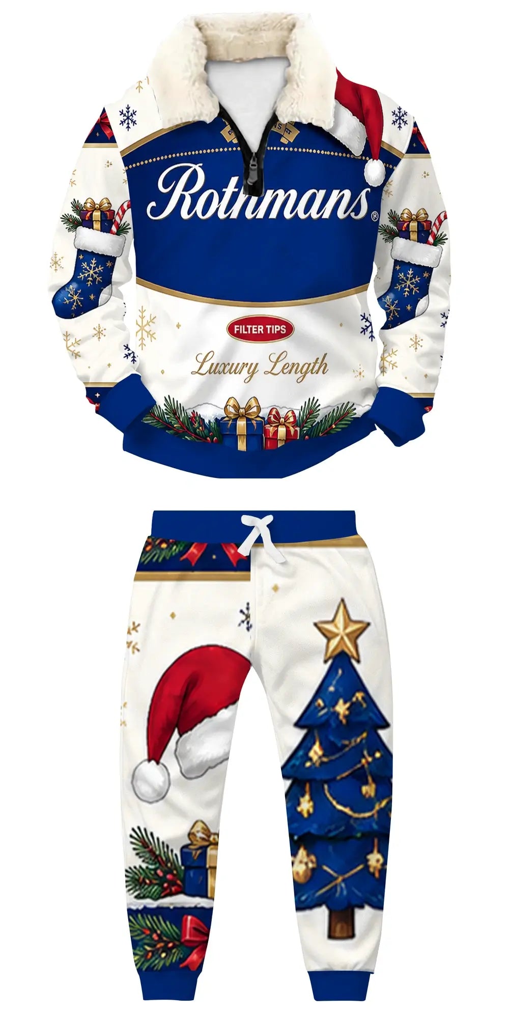 Make Tonight Count Ugly Quarter Zip Sweatshirt & Sweatpant Set - THREADPARTY