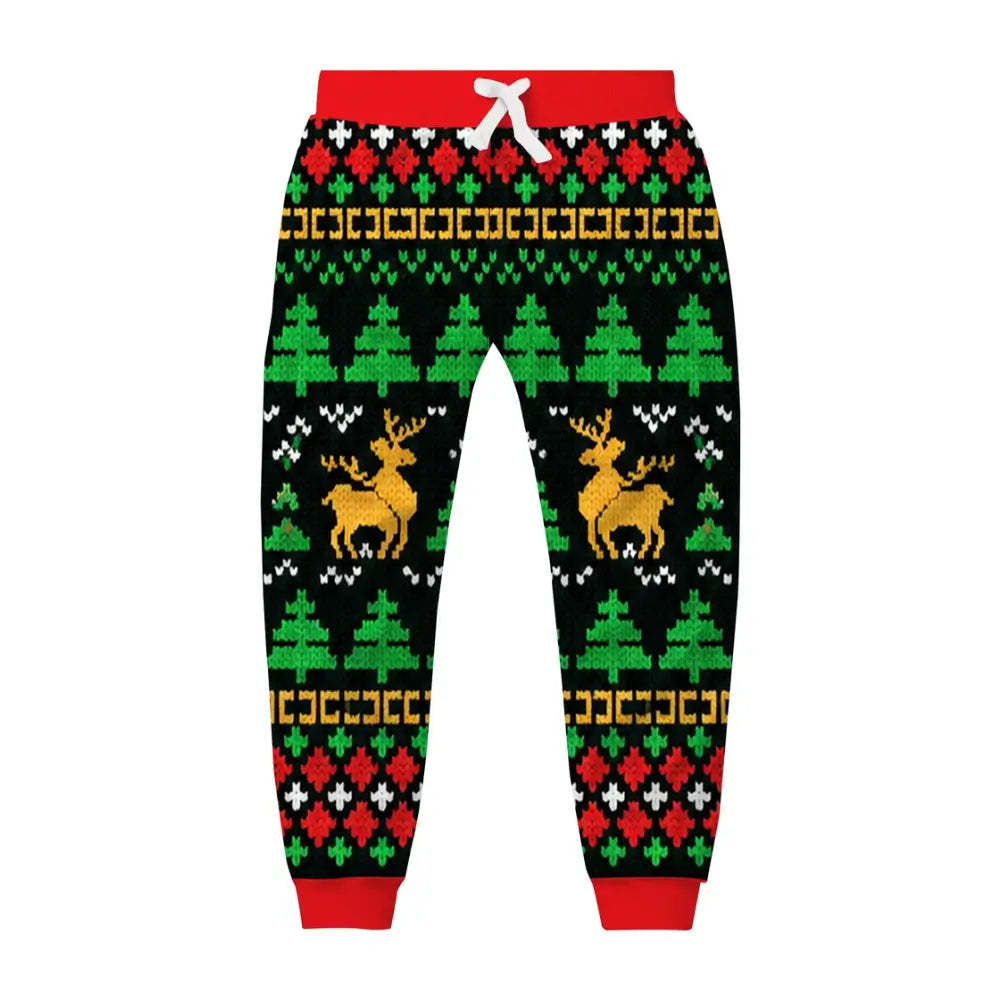 Merry Christmas Ugly Quarter Zip Sweatshirt & Sweatpant Set - THREADPARTY
