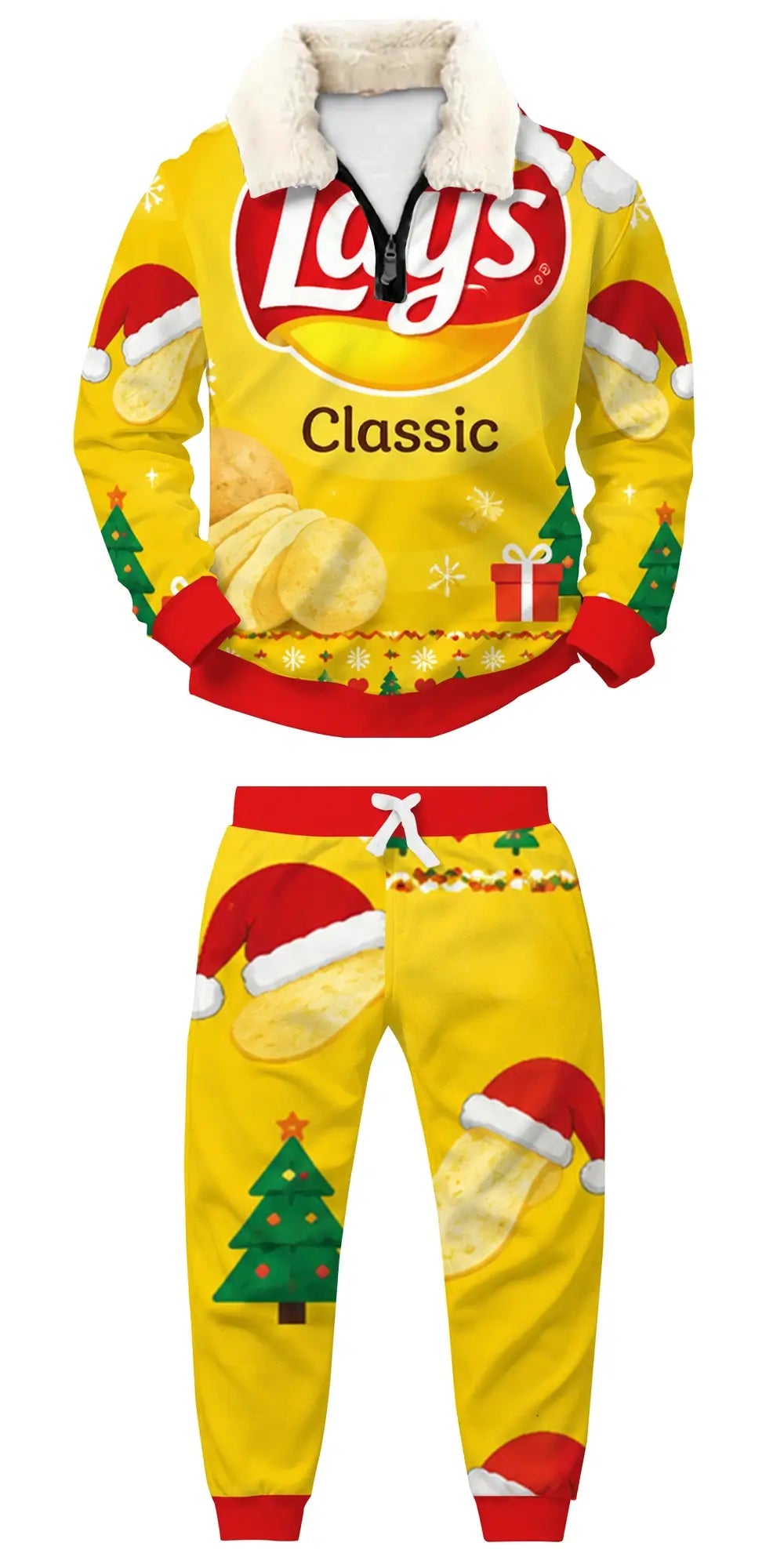 Messy Good Times Ugly Quarter Zip Sweatshirt & Sweatpant Set - THREADPARTY