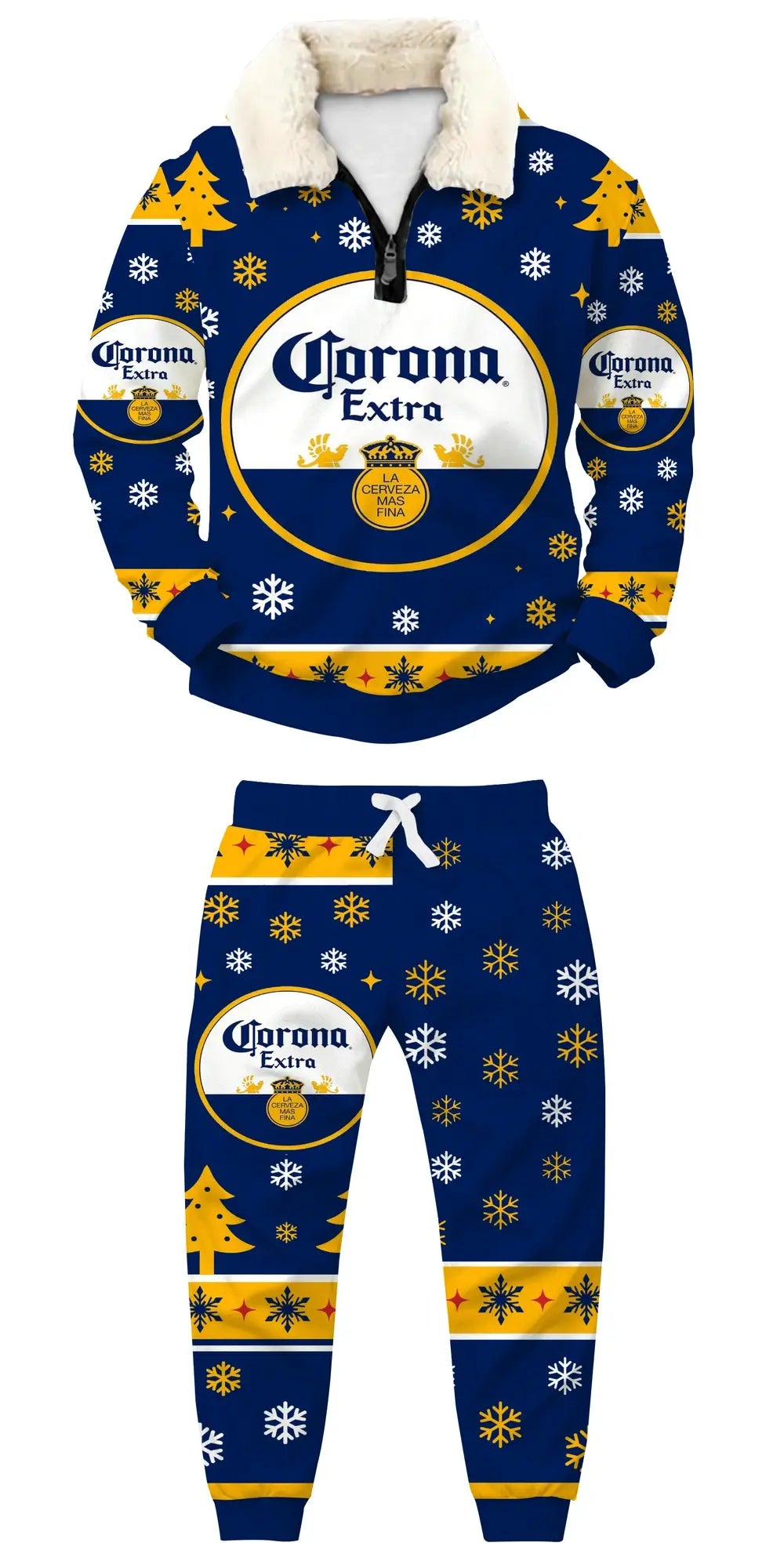 Midnight Brew Ugly Quarter Zip Sweatshirt & Sweatpant Set - THREADPARTY