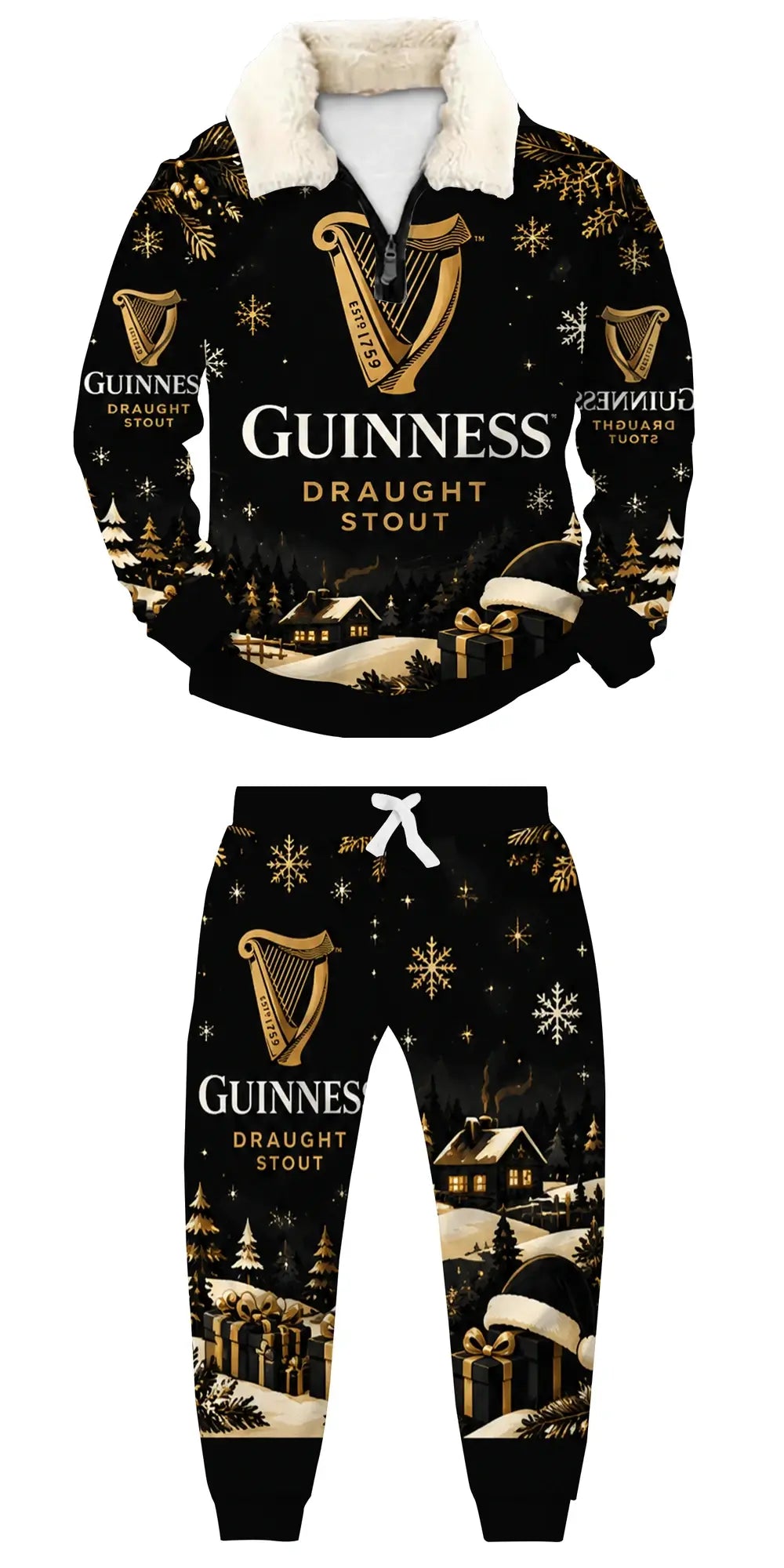 Midnight Brew Ugly Quarter Zip Sweatshirt & Sweatpant Set - THREADPARTY
