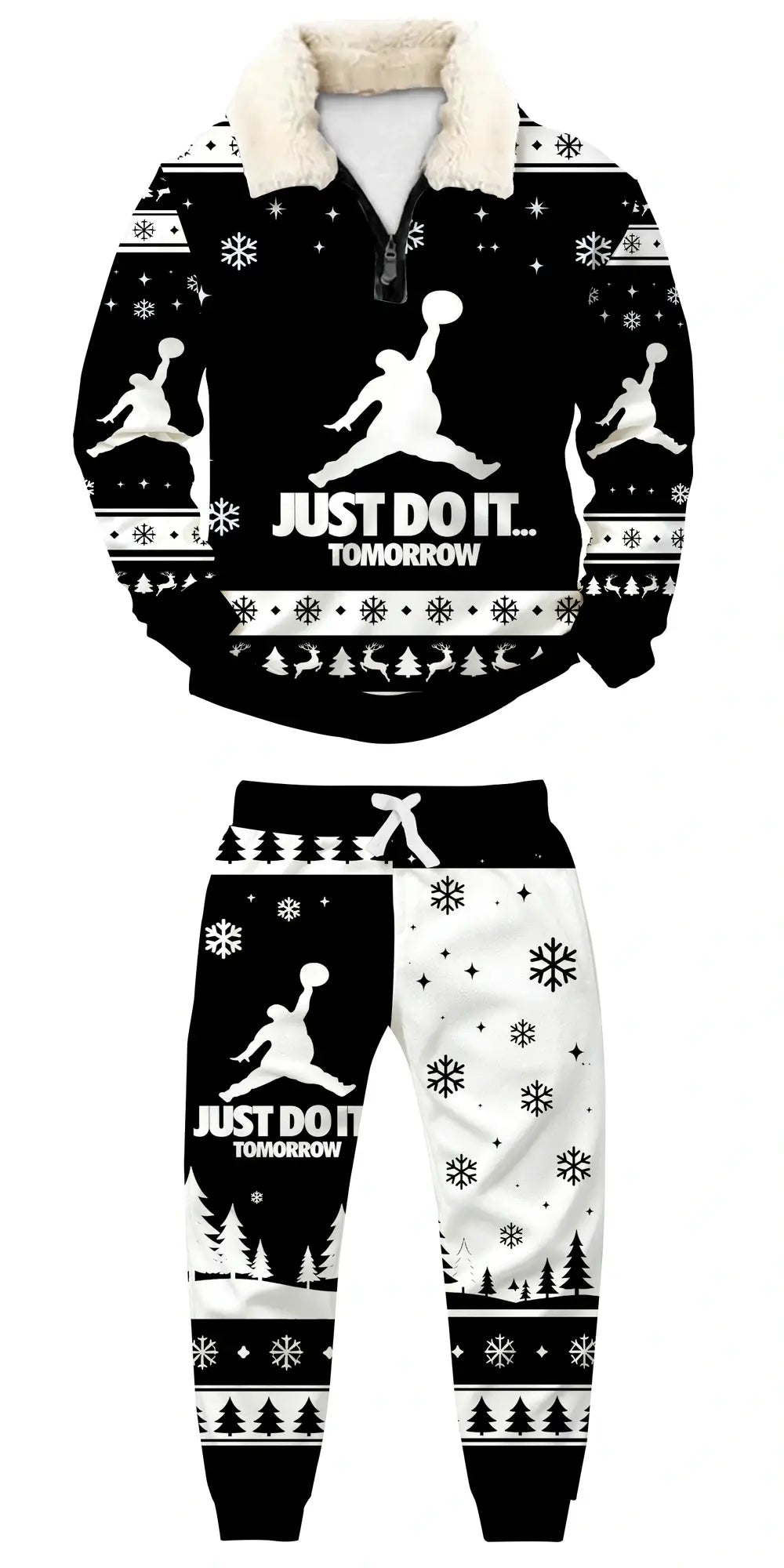 Midnight Jump Ugly Quarter Zip Sweatshirt & Sweatpant Set - THREADPARTY