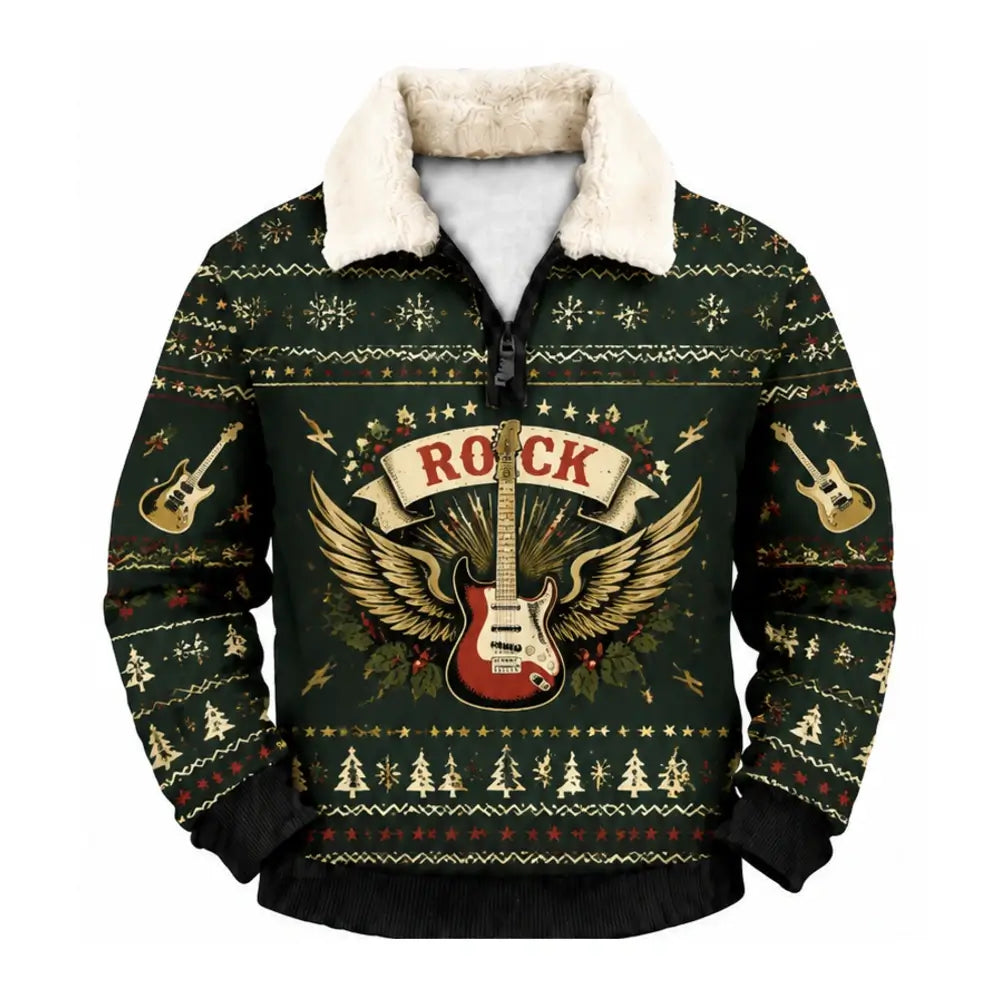 Music & Vibes Ugly Quarter Zip Sweatshirt & Sweatpant Set - THREADPARTY