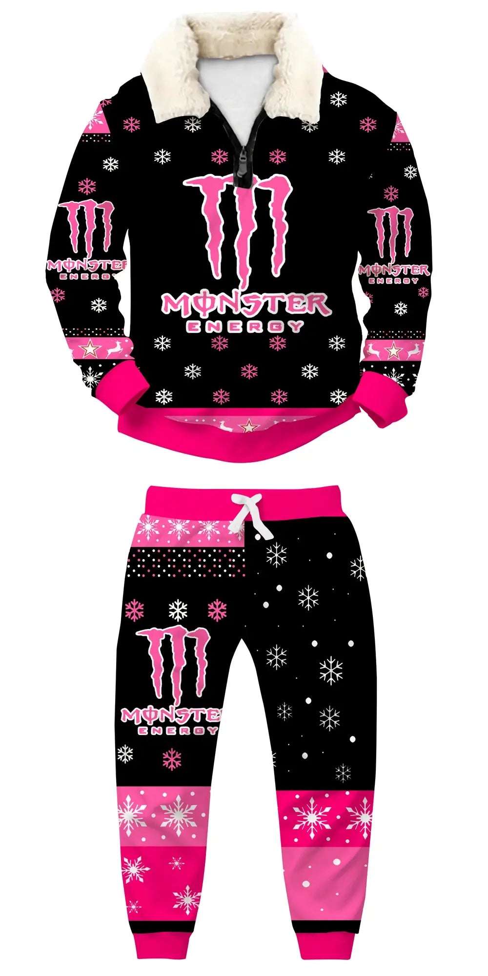 Neon Energy Ugly Quarter Zip Sweatshirt & Sweatpant Set - THREADPARTY
