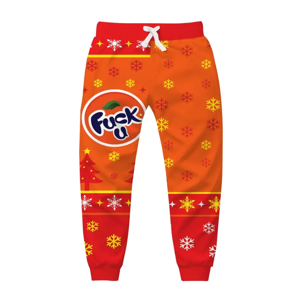 Orange Fizz Ugly Quarter Zip Sweatshirt & Sweatpant Set - THREADPARTY