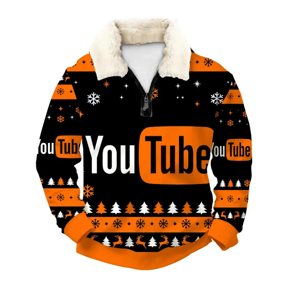 Orange Media Ugly Quarter Zip Sweatshirt & Sweatpant Set - THREADPARTY