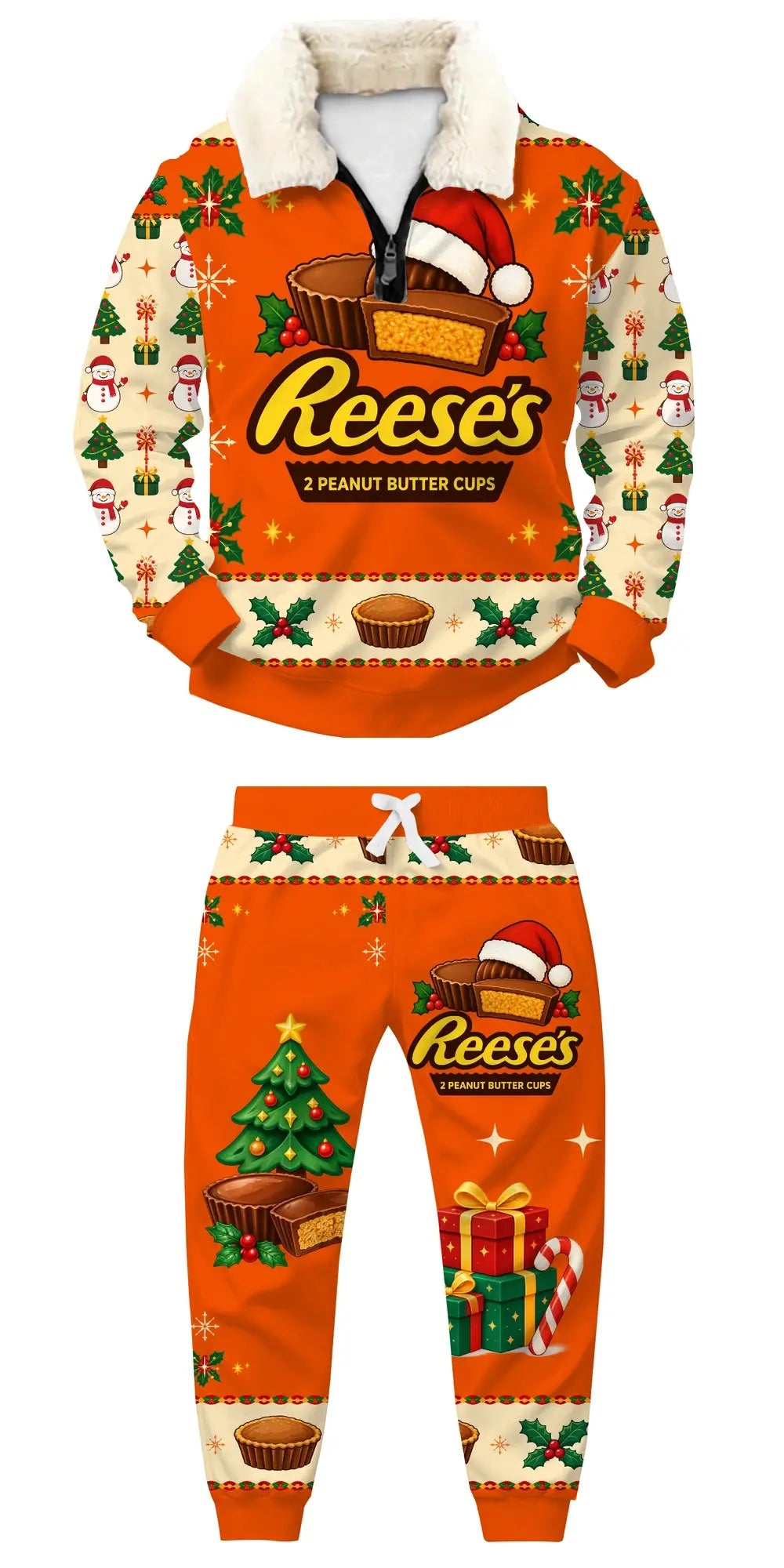 Peanut Ugly Quarter Zip Sweatshirt & Sweatpant Set - THREADPARTY