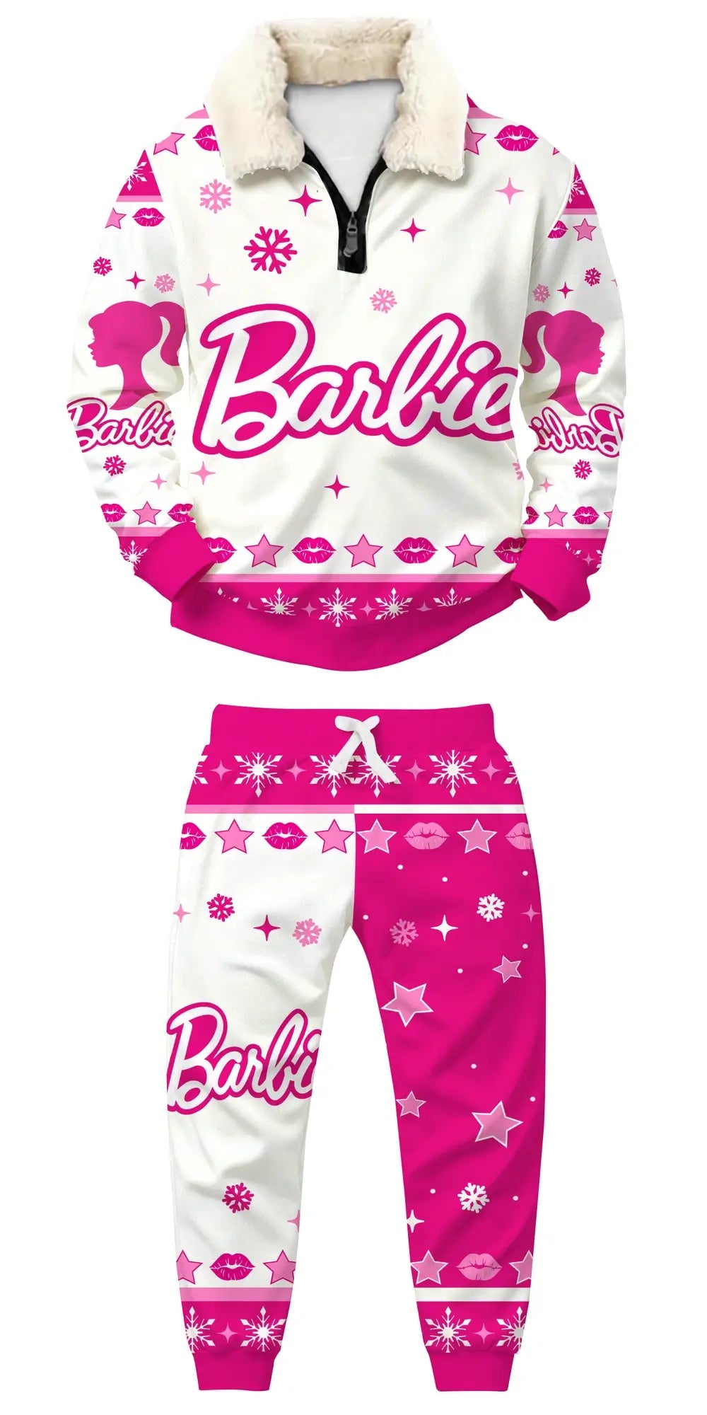 Pink Dreams Ugly Quarter Zip Sweatshirt & Sweatpant Set - THREADPARTY
