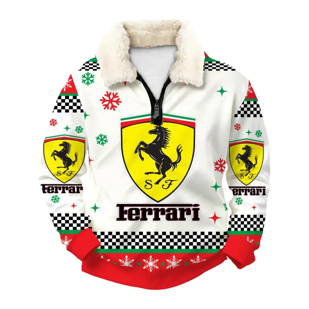 Racing Holiday Ugly Quarter Zip Sweatshirt & Sweatpant Set - THREADPARTY