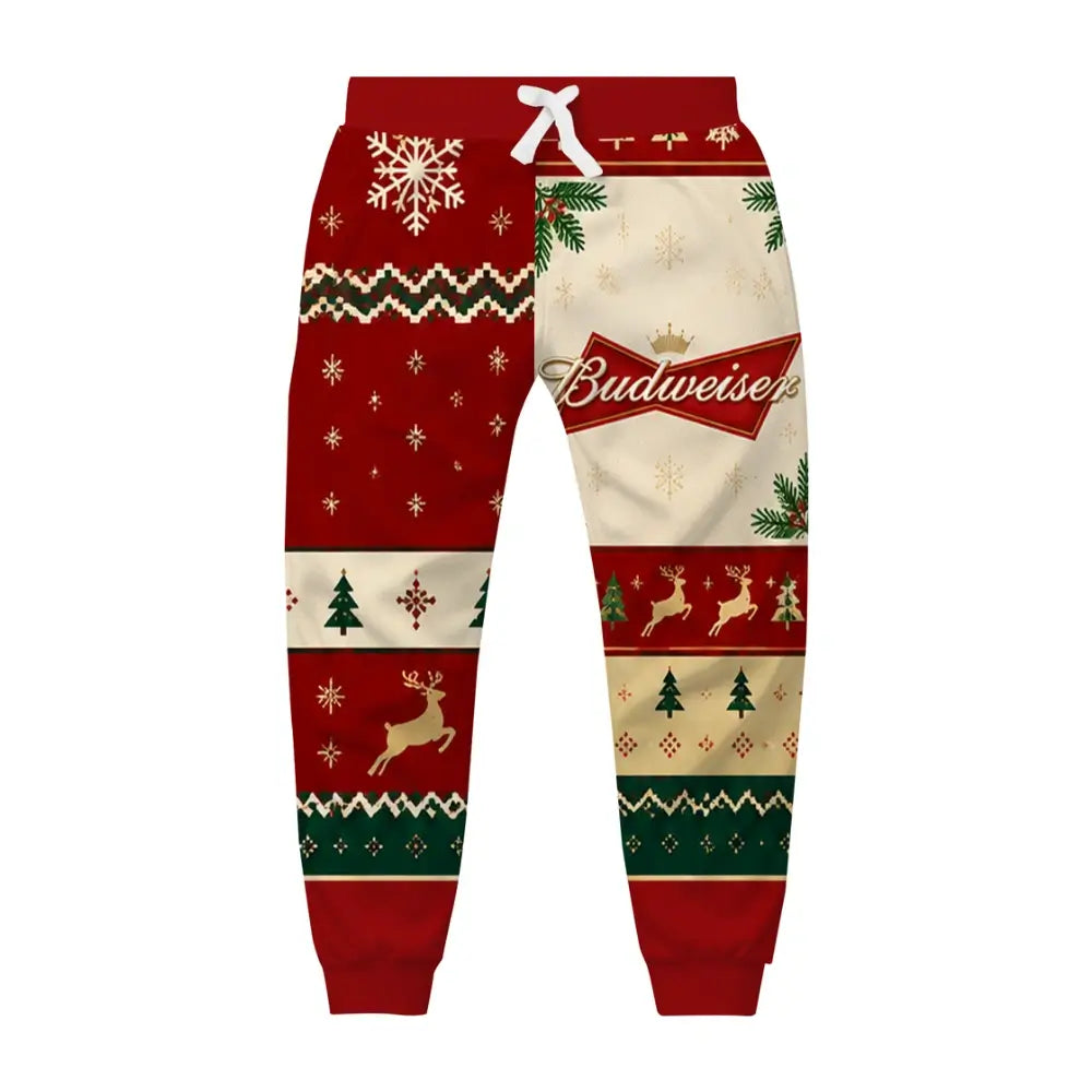 Red Brew Ugly Quarter Zip Sweatshirt & Sweatpant Set - THREADPARTY