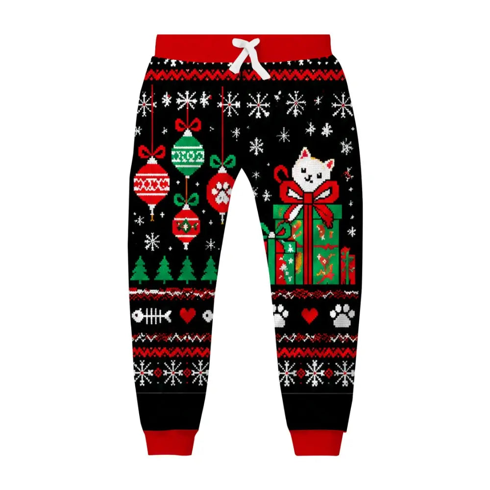 Retro Christmas Ugly Quarter Zip Sweatshirt & Sweatpant Set - THREADPARTY