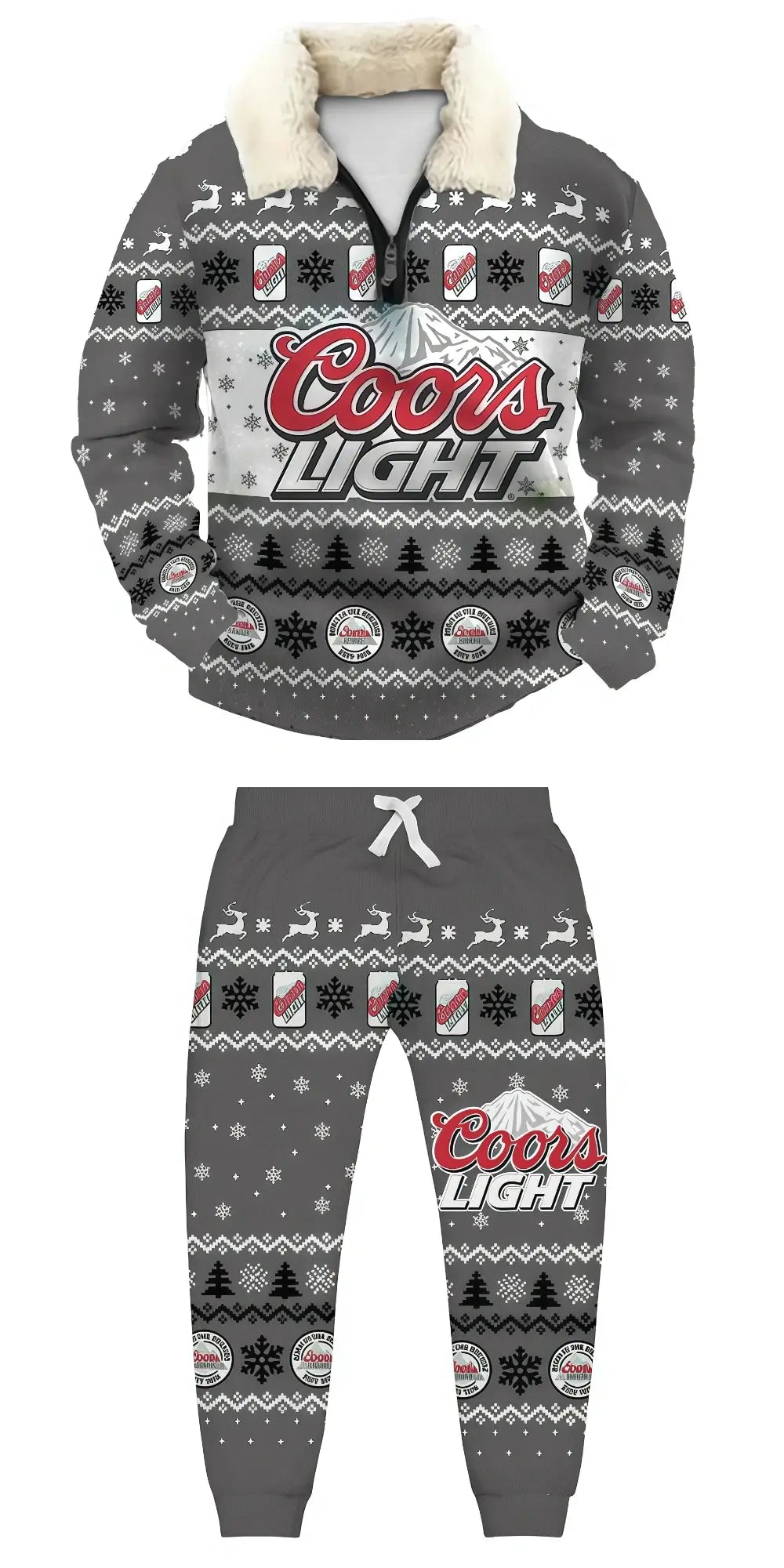 Retro Ugly Quarter Zip Sweatshirt & Sweatpant Set - THREADPARTY