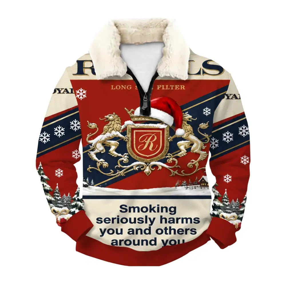Royal Smoke Ugly Quarter Zip Sweatshirt & Sweatpant Set - THREADPARTY