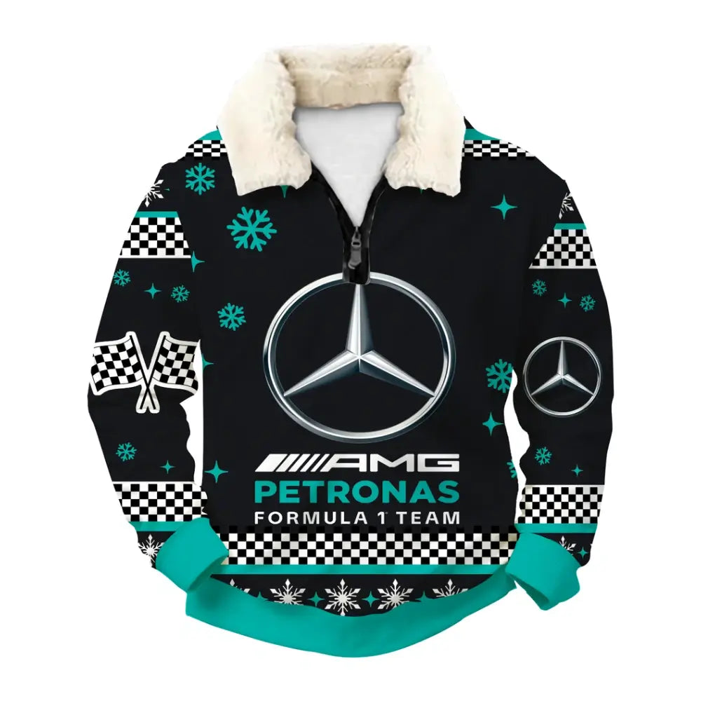 Silver Racing Ugly Quarter Zip Sweatshirt & Sweatpant Set - THREADPARTY