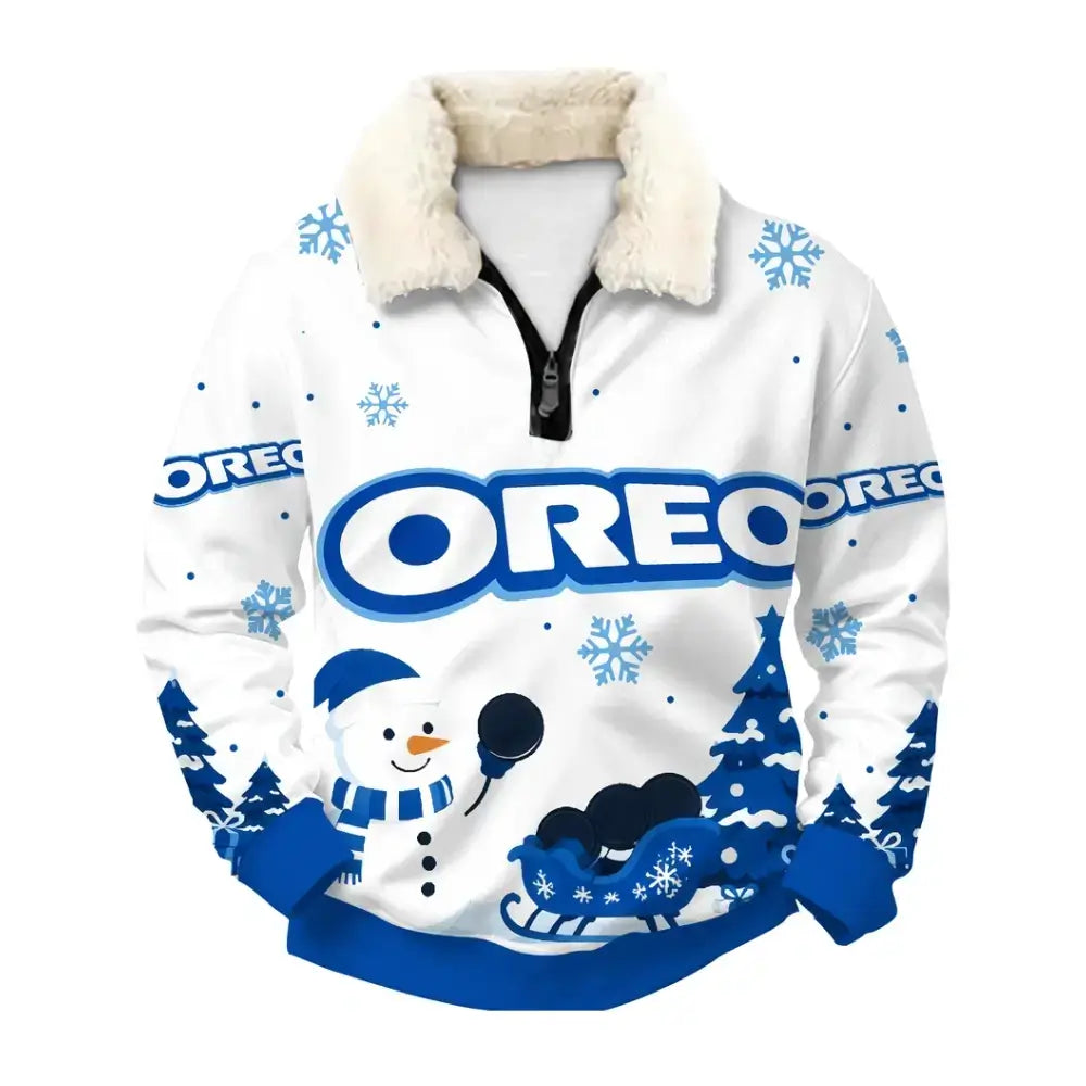 Snowy Cookies Ugly Quarter Zip Sweatshirt & Sweatpant Set - THREADPARTY