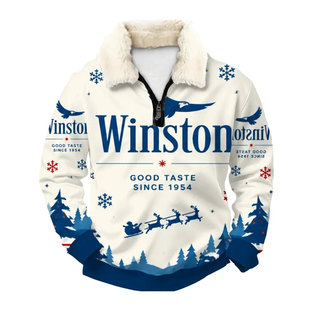 Snowy Pines Ugly Quarter Zip Sweatshirt & Sweatpant Set - THREADPARTY