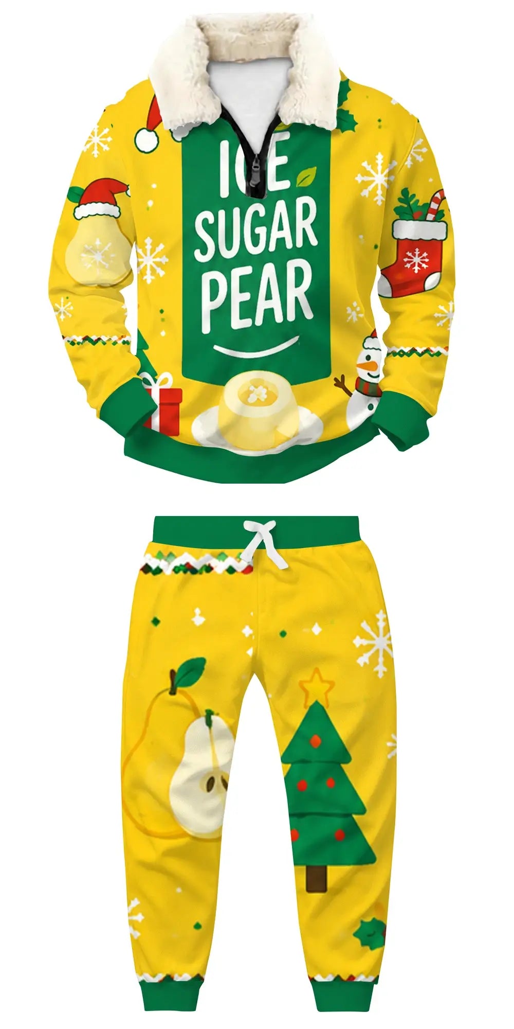 Spend More Laugh Ugly Quarter Zip Sweatshirt & Sweatpant Set - THREADPARTY